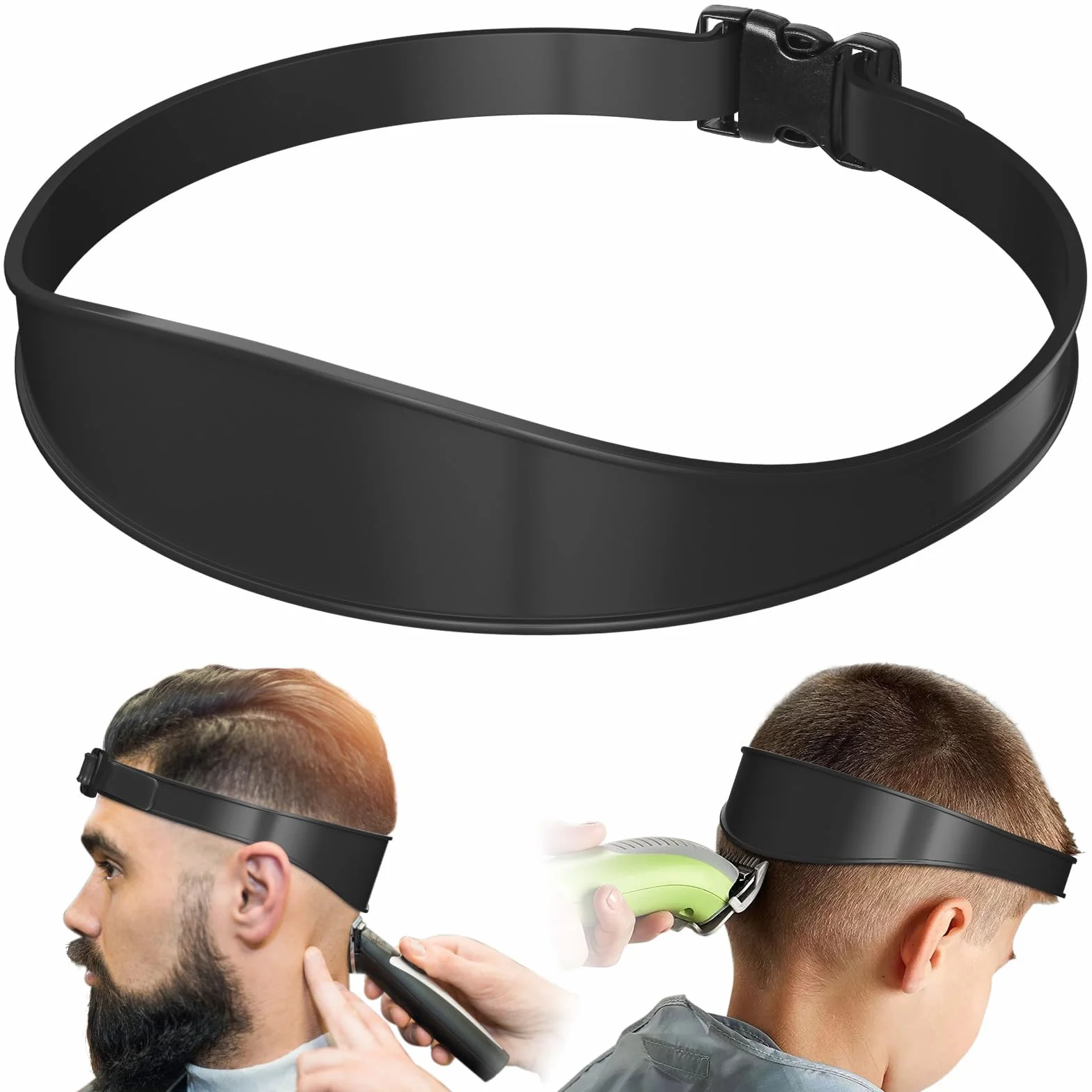 Irikdescia Guía de Corte de Cabello Ajustable Profesional para Cortes Hechos por Usted Mismo, Negro