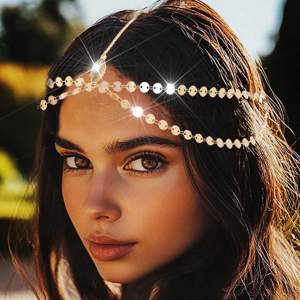 Yean Cadena bohemia de oro para la cabeza accesorio mujer niña