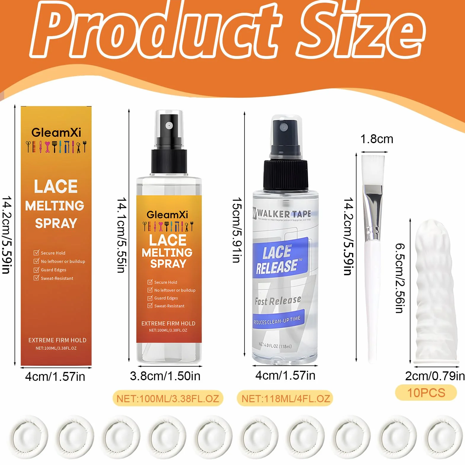 Wig Glue Kit Removedor de Extensiones Adhesivas con Cepillo Aplicador y Cinta