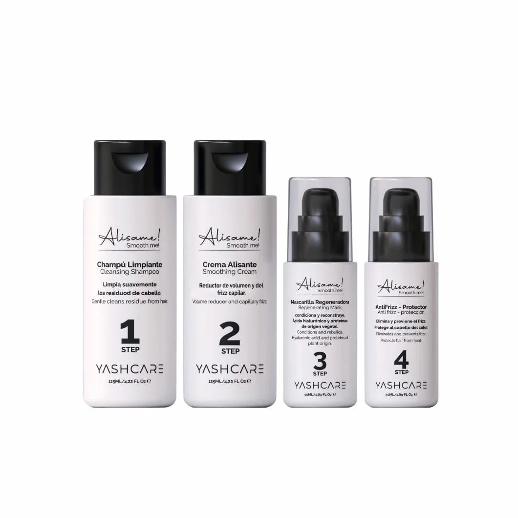 Kit Alisado Organico Vegano Profesional - Champú, Alisador, Mascarilla y Crema Anti Frizz