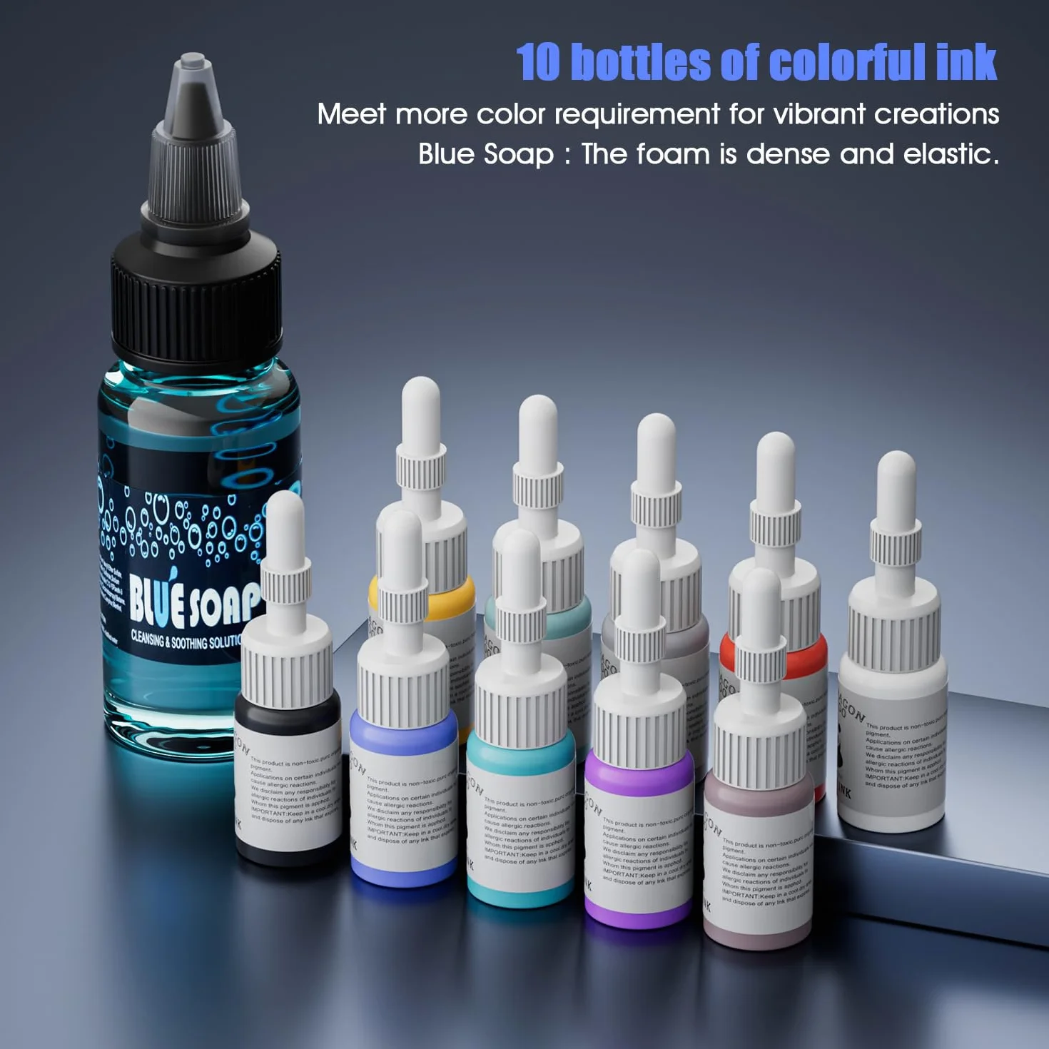 Biomaser Kit de Máquina Rotativa Inalámbrica Completo de Máquina con Batería de 2200mAh 20 Cartuchos de Agujas 7 Golpes Ajustables Máquina Digital Tipo Bolígrafo Máquina de Bolígrafo LED Inalámbrica