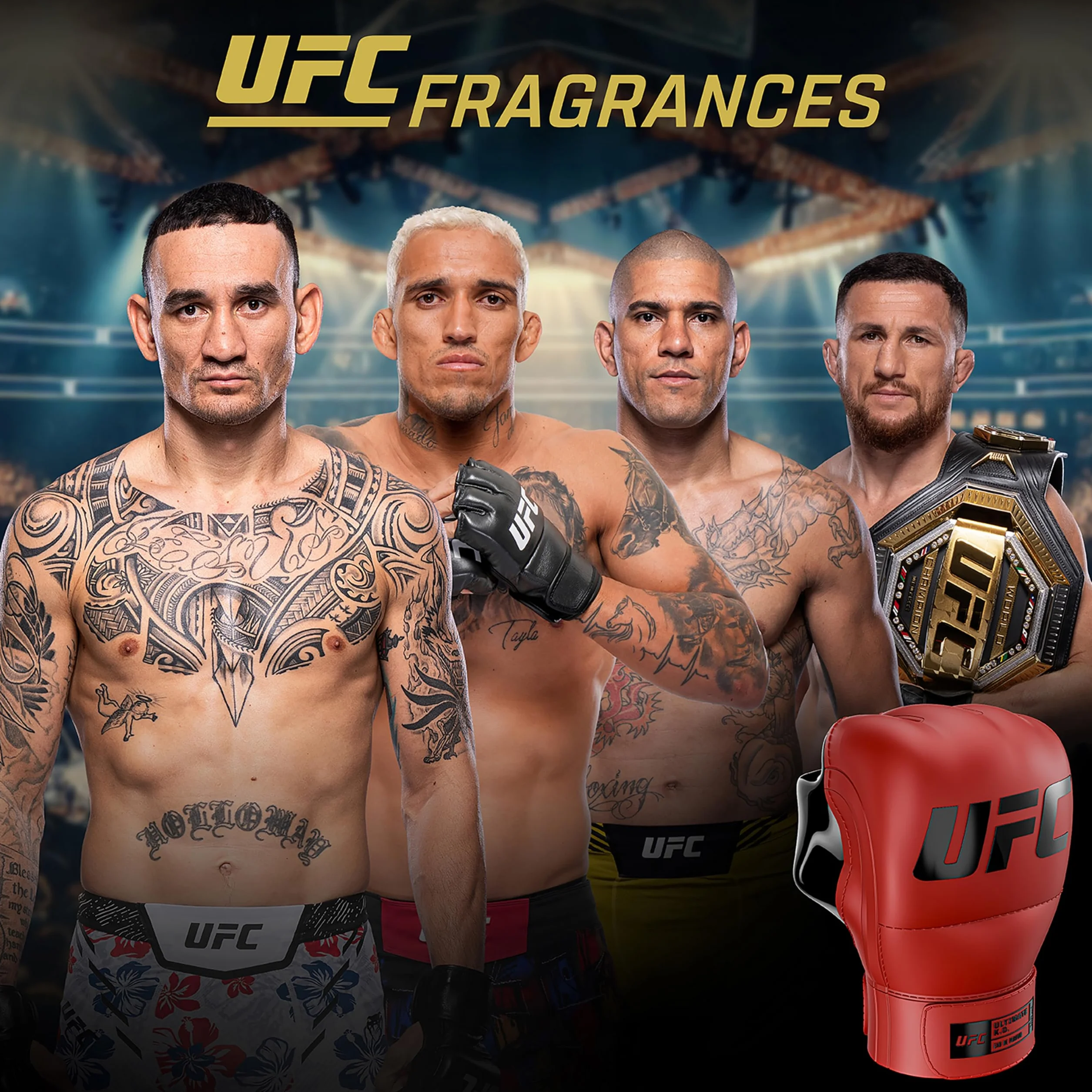 UFC Ultimate K.O. Estuche Regalo Perfumes Hombre Pack de 2 Piezas Eau de Parfum 100ml Body Spray 200ml Set Fragancia Ambarina