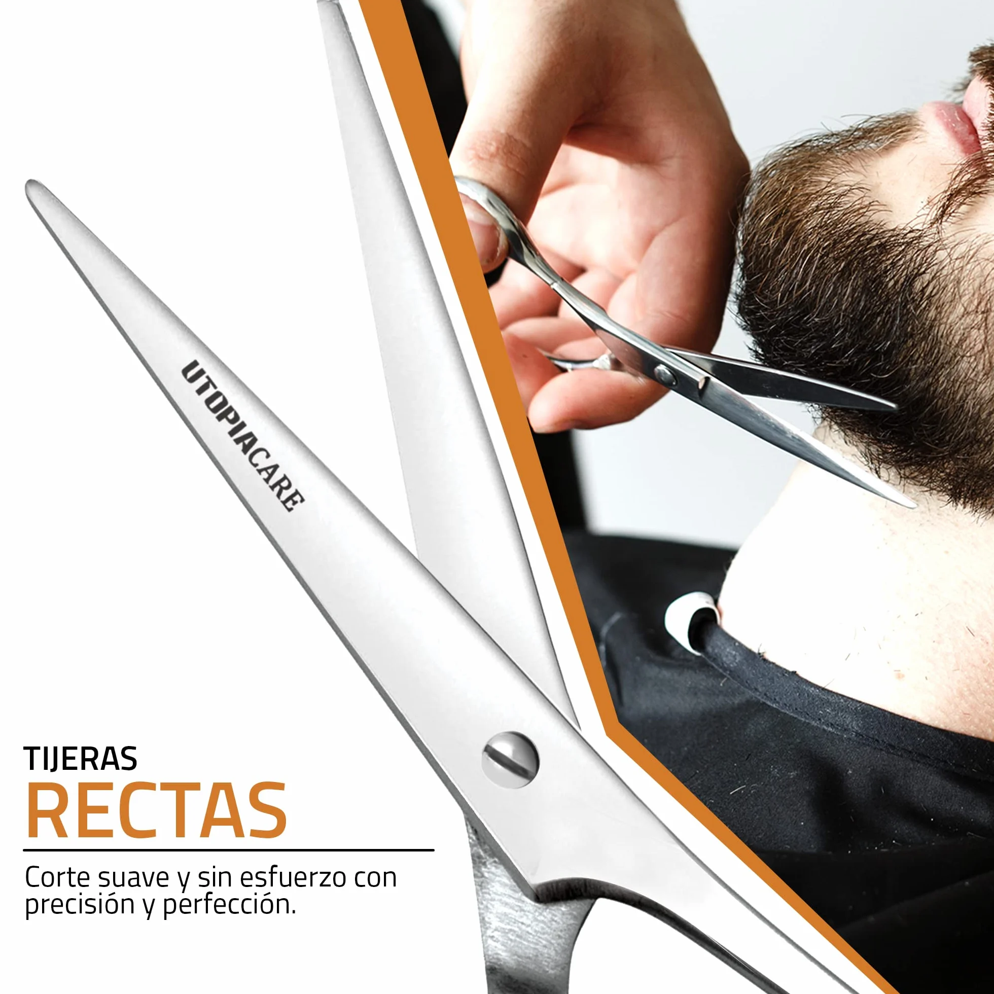 Utopia Care Tijeras de corte de pelo profesional acero inoxidable templado hielo recubrimiento en polvo Plateado 6.5 pulgadas
