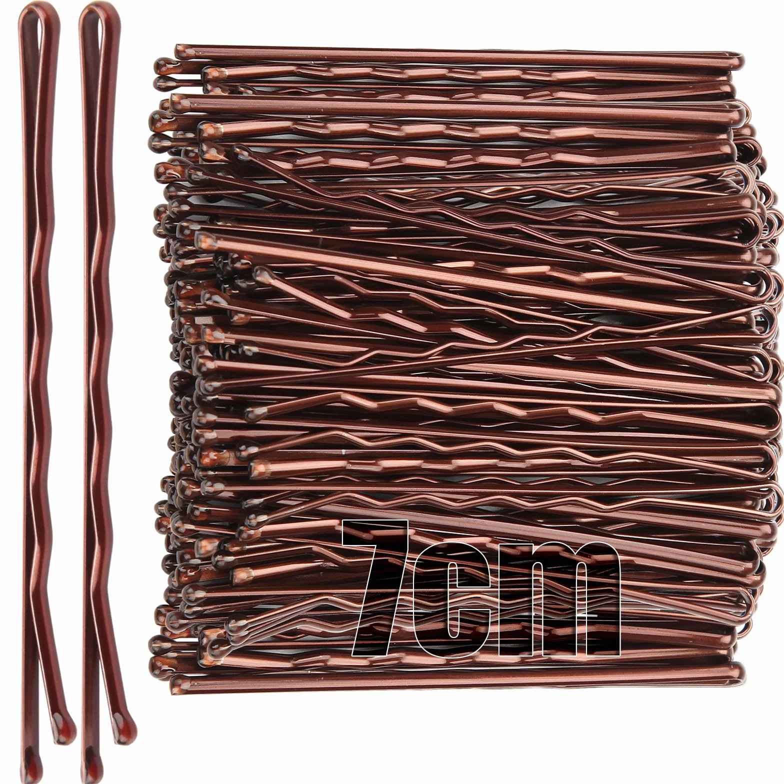 Mbsomnus 50 Piezas Horquillas Pelo Mujer Marrón Bobby Pins 7cm