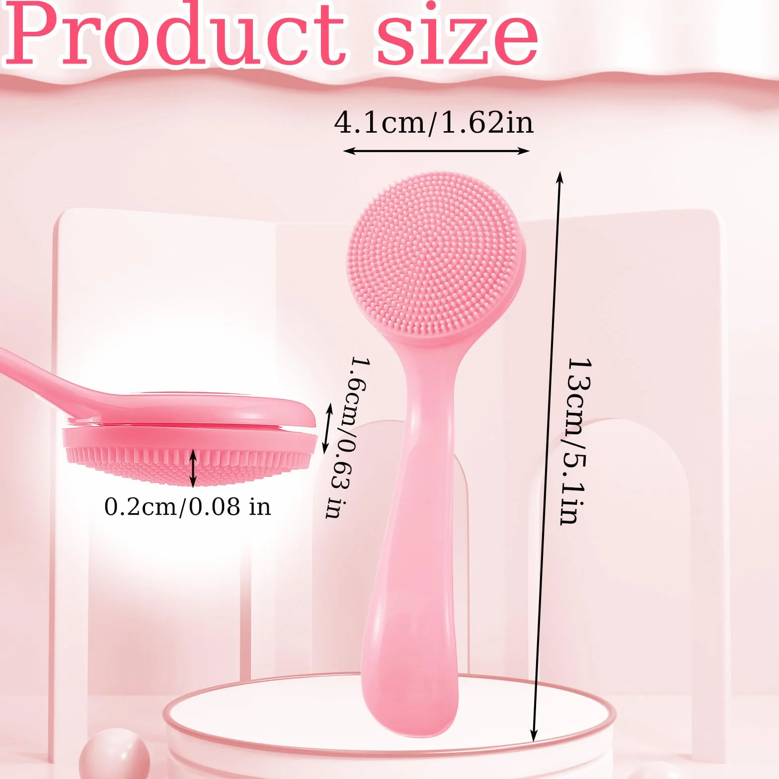 Oruola 2 cepillos de limpieza facial, cepillo de silicona impermeable exfoliante para poros