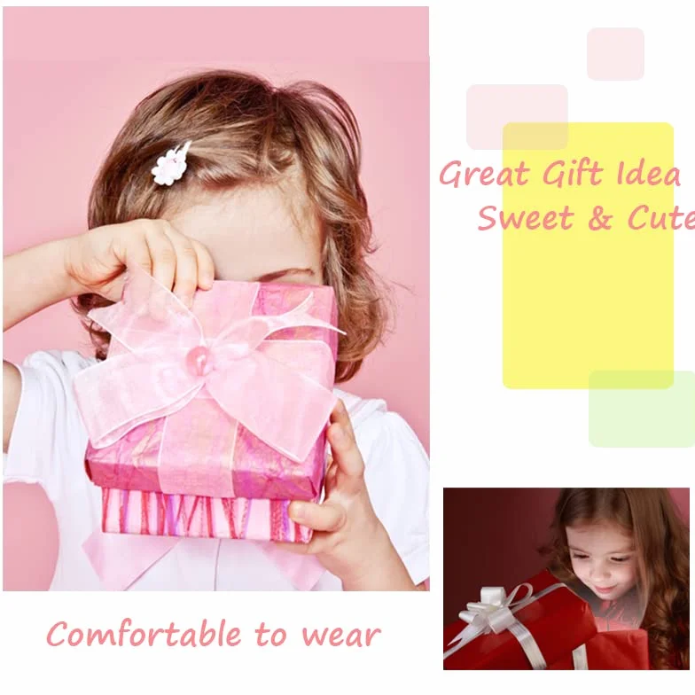 Pinzas para el Cabello Moda Niñas 28 Piezas Accesorios Flor Fruta Colorido Arco Iris Animal Clips de Metal (Rosa)