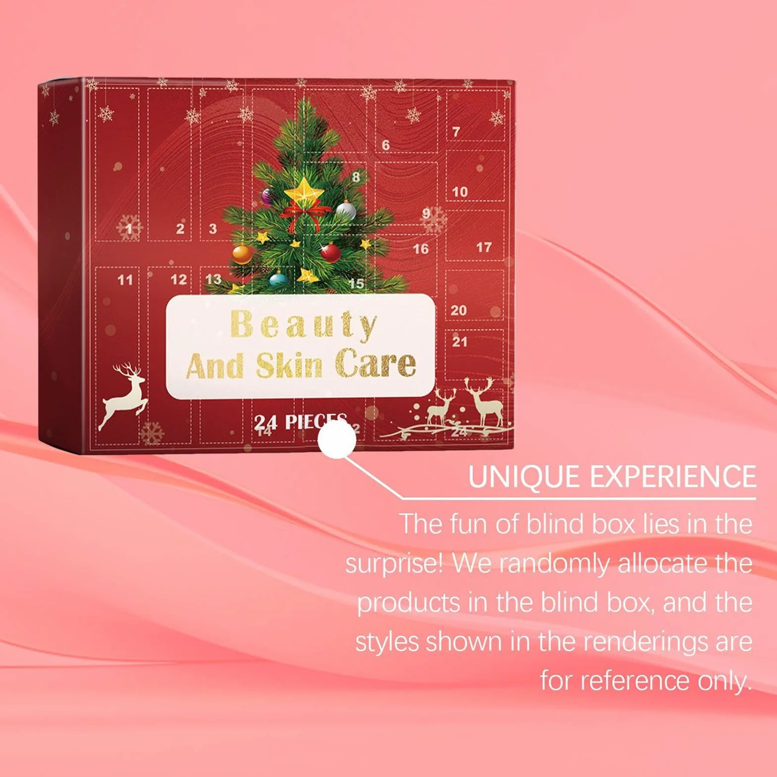 Calendario de Navidad de Adviento – Kit de crema facial para el cuidado de | la piel, juego de belleza navideña para baño diario y rutina corporal, regalo para mujeres y hombres, cumpleaños, Navidad