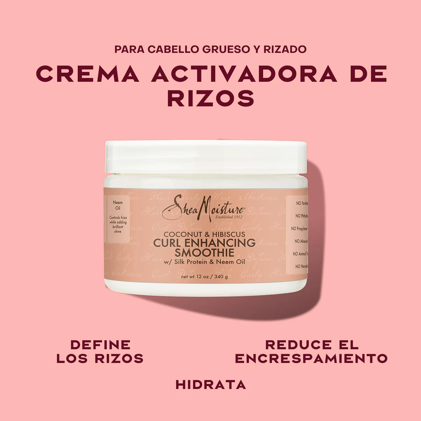 SheaMoisture Crema Leave-in Curl Enhancing Smoothie 326 ml Cabello Rizado Anti Frizz Hidratación Intensa