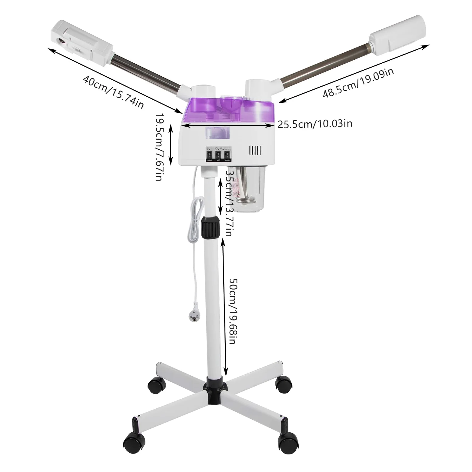 Vaporizador facial con función de frío/calor, vaporizador facial con nanotecnología y lámpara UV – Vaporizador facial para limpieza de poros, depósito de 800 W, depósito de 680 ml, sauna facial de