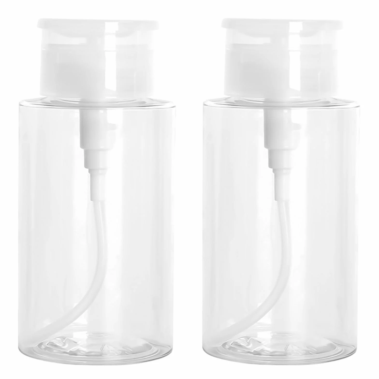 Dispensadores Quitaesmalte 300 ml Botella de Bomba Plástico Transparente 2 Piezas