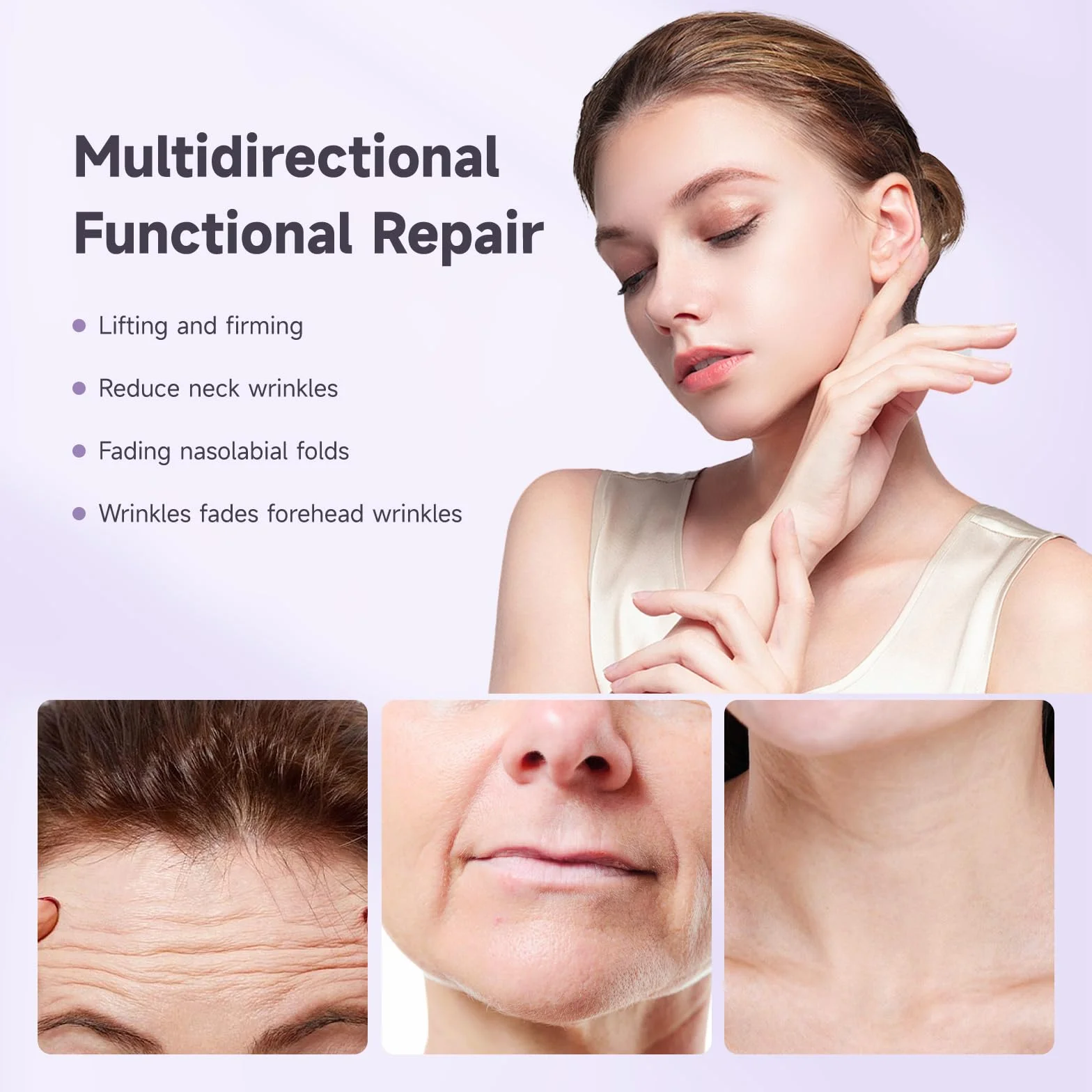 Masajeador Facial Eléctrico 4 en 1, Portátil Reafirmante Piel Masaje Profundo