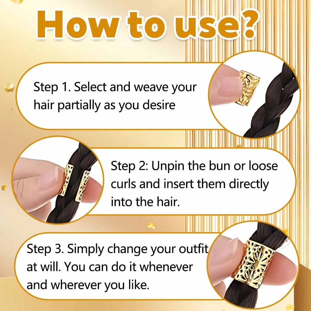 40 Piezas Clips de Pelo en Espiral para Trenzas Dreadlocks, Anillos Joyas Rastas para Decoración de Cabello