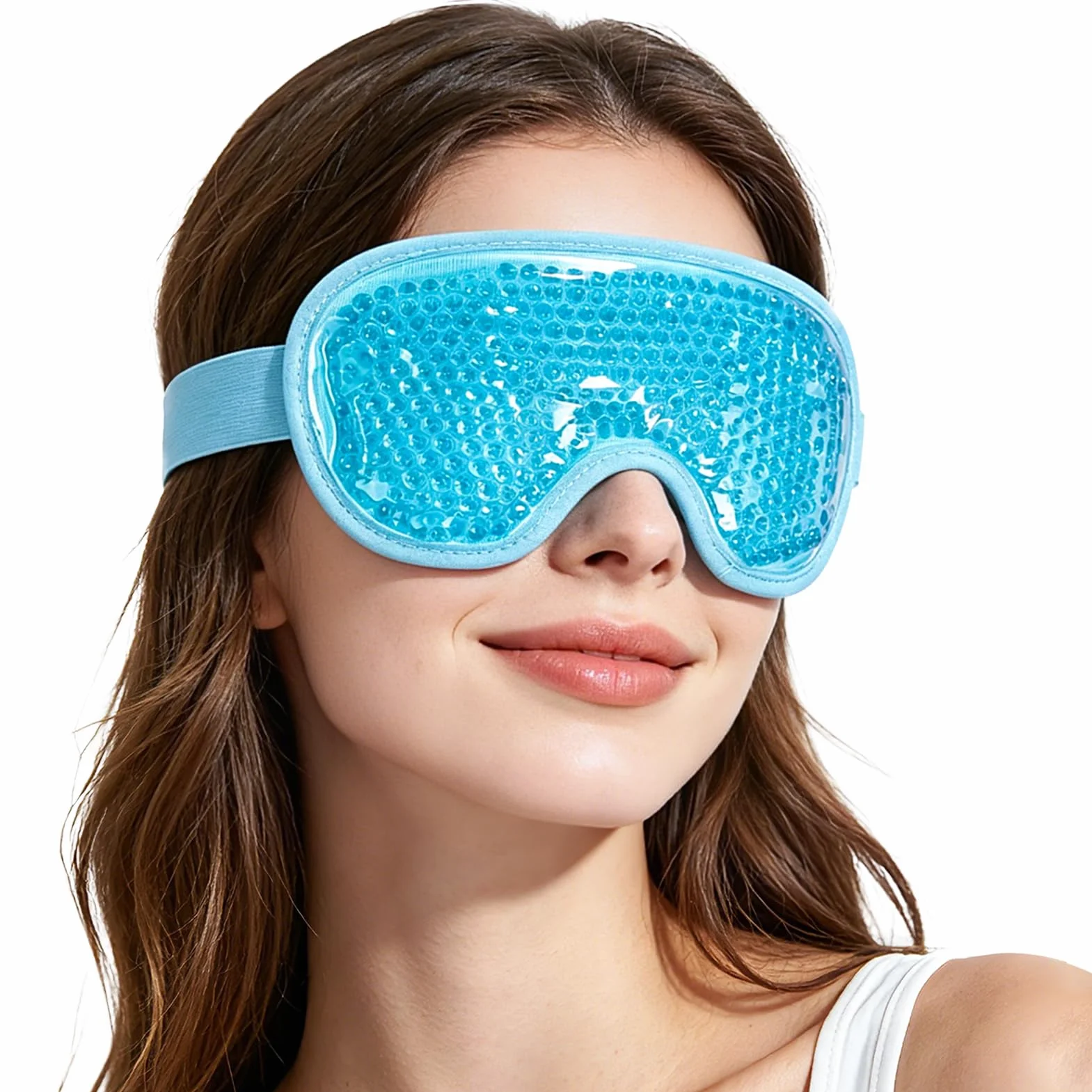 NEWGO Antifaz Gel Frío Ojos Máscara para Dormir Fría o Caliente para Ojos Hinchados Migrañas