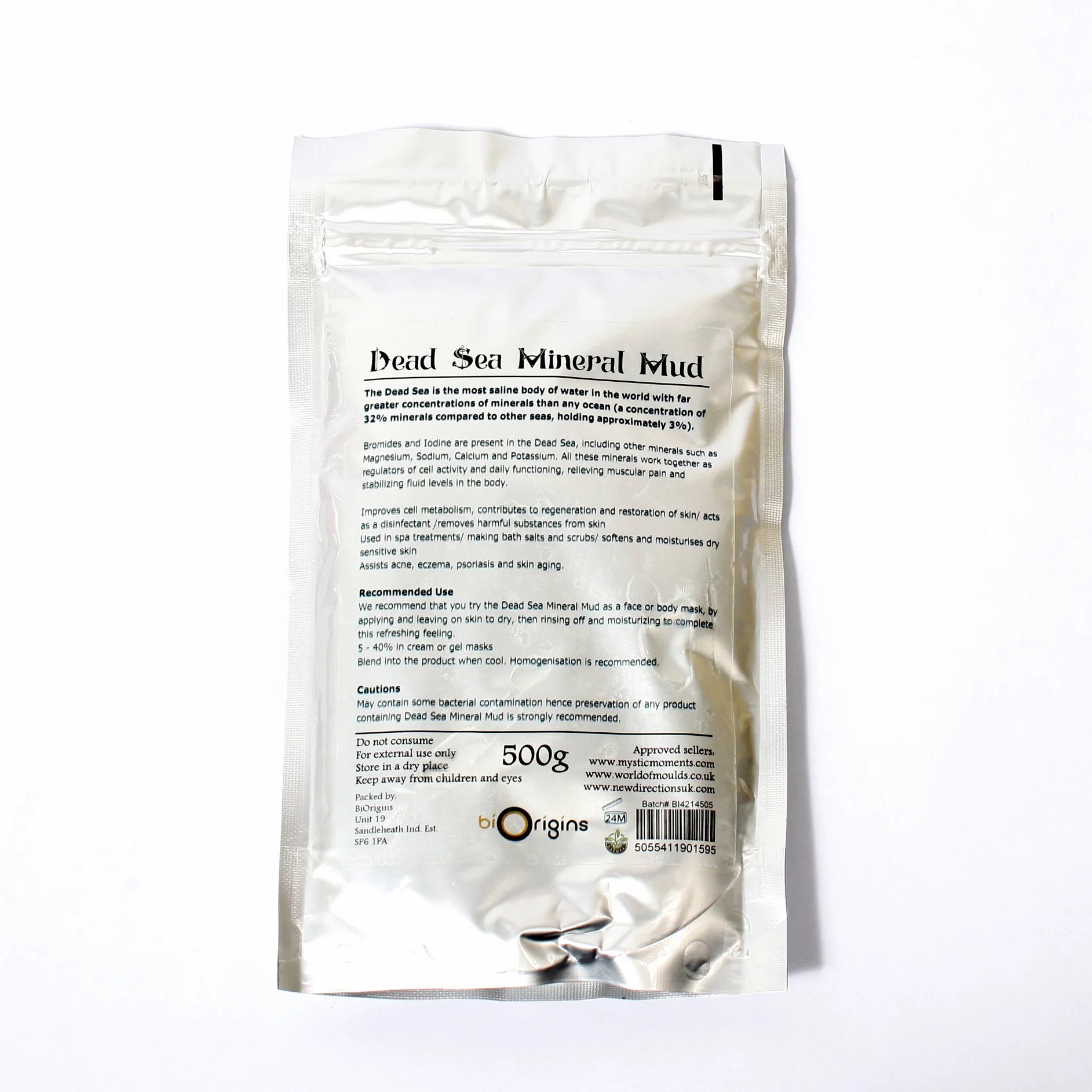 Mystic Moments Dead Sea Mineral Mud Natural Spa-Grade Raw Material 500g