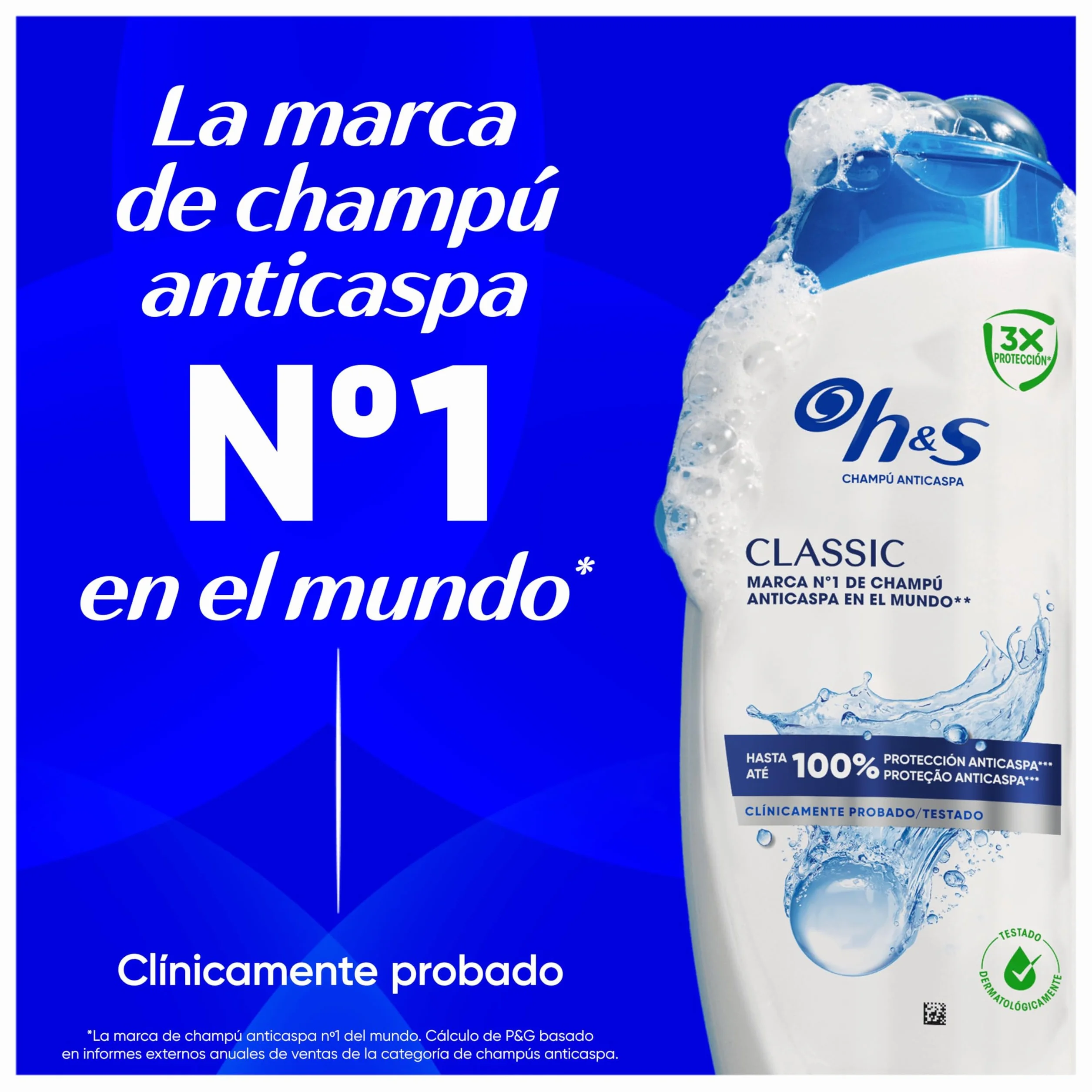 H&S Classic Champú Anticaspa 2x1000ml con Dispensador