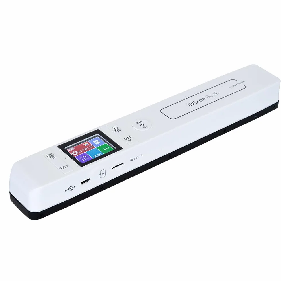 IRIScan Book v7 Escáner Portátil Inalámbrico A4 Documentos PDF Editor Gratuito Escaneo USB SD