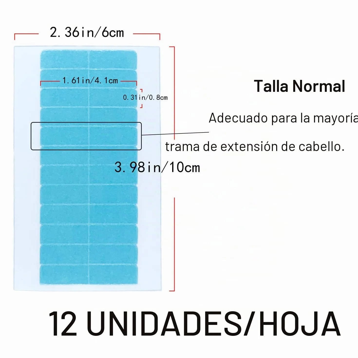 Cintas Adhesivas para Extensiones de Cabello, 60 Pcs