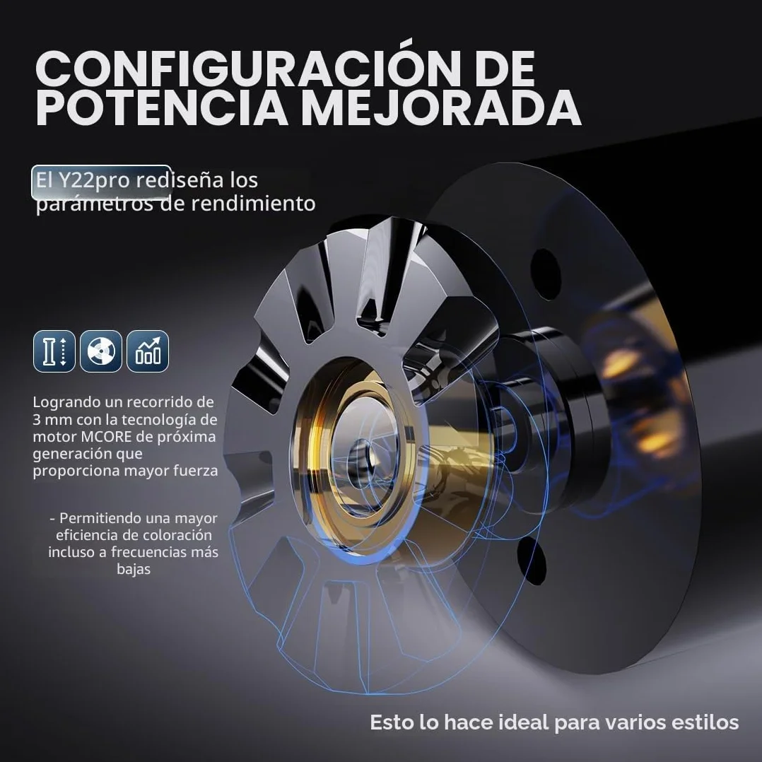 Mast Y22 Pro Máquina De Tatuaje Inalámbrica Rotativa Carrera 3.0mm 2 Modos De Trabajo Batería 1300mah Motor De Torque
