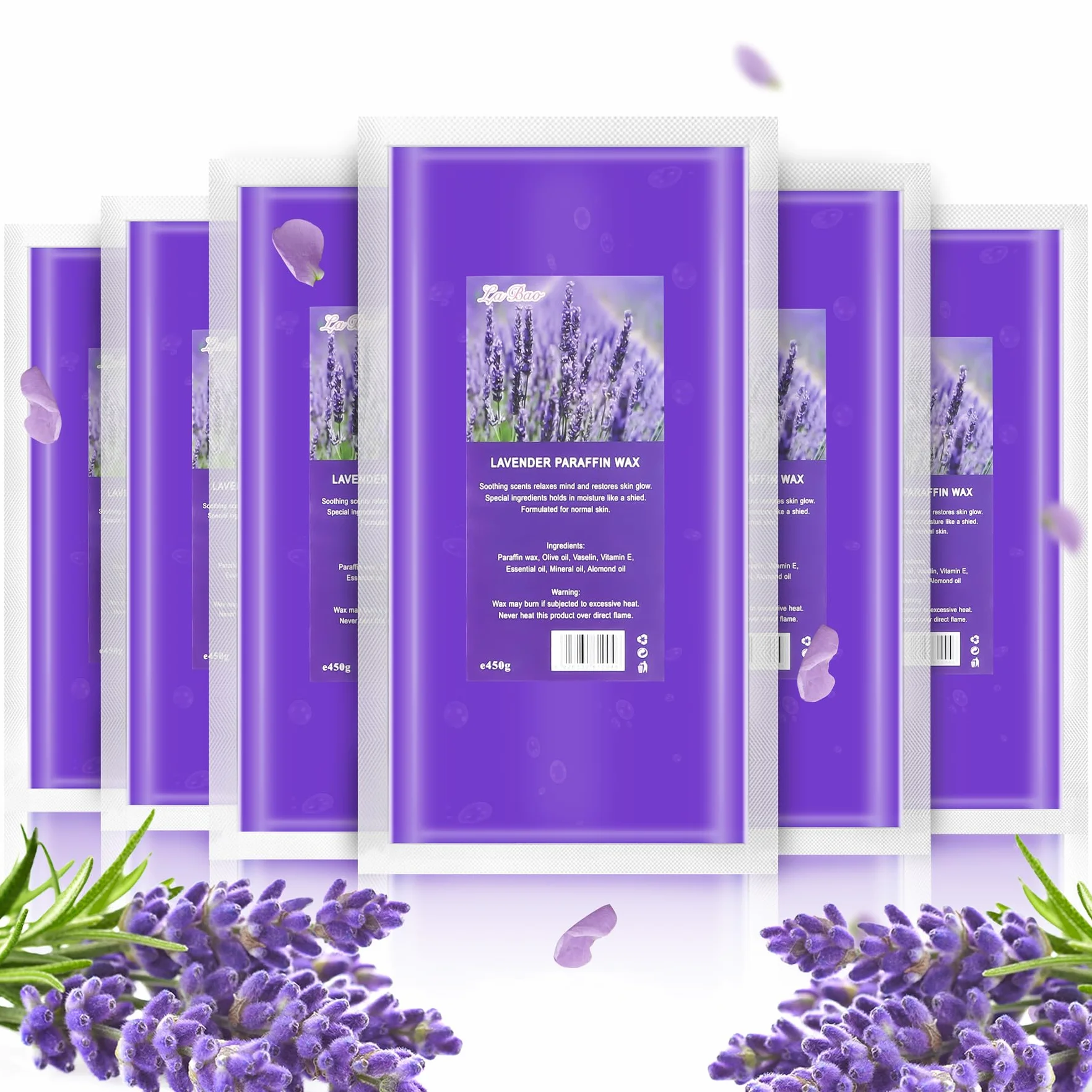 Cera de Parafina Lavanda 2700g Set para Manos y Pies Tratamientos Estéticos Hogar