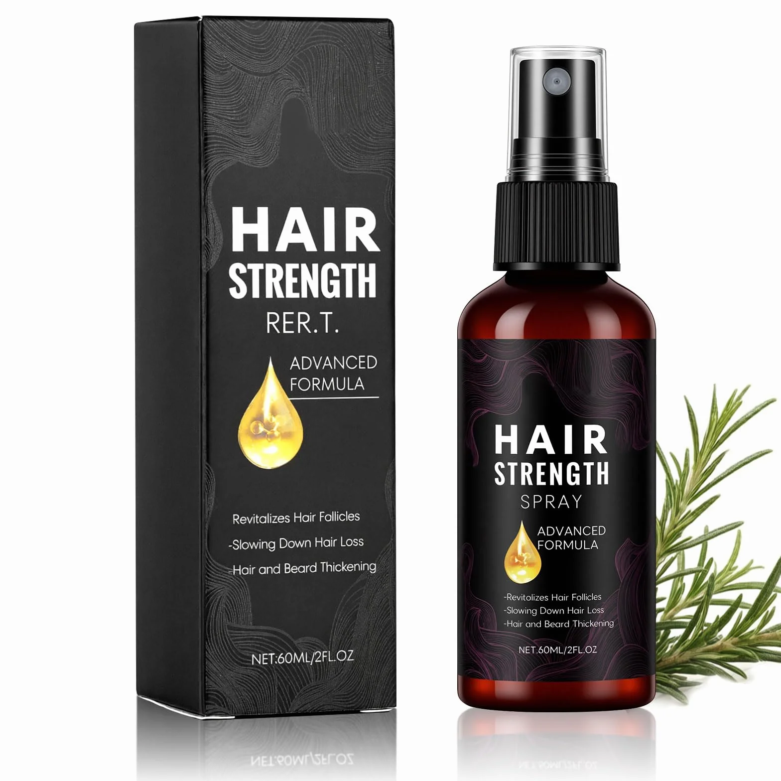 Sérum Spray Cabello Crecimiento con Romero y Jengibre, 60ml, No Graso, Anticaída