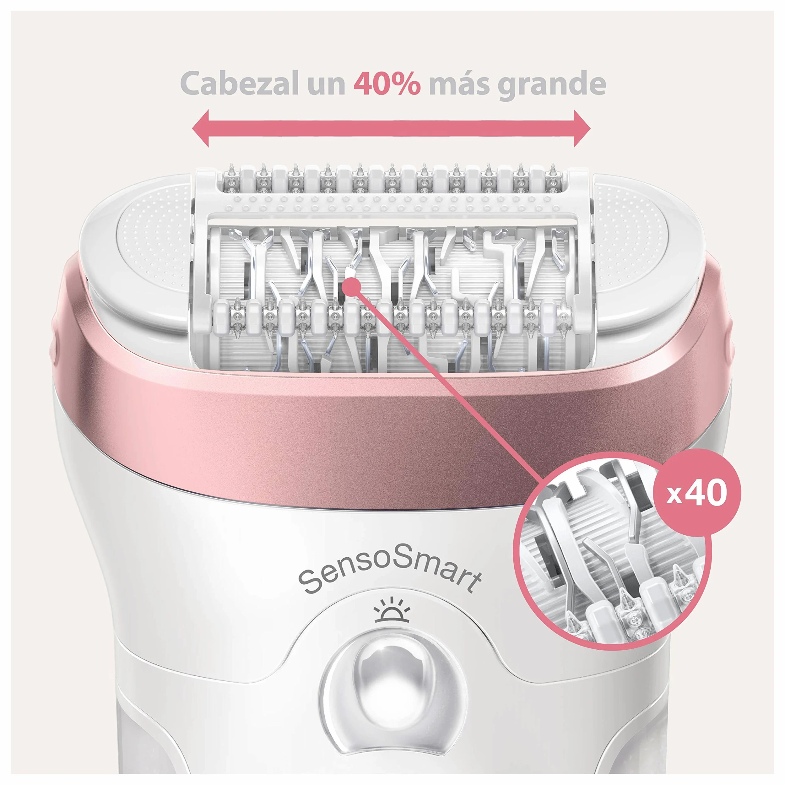 Braun Silk-épil 9 9-870 Depiladora Mujer Eléctrica para Depilación Duradera, Incluye Maquinilla Venus, Capuchón de Masaje, Cabezal de Rasurado y Recorte, Blanco/Oro Rosa