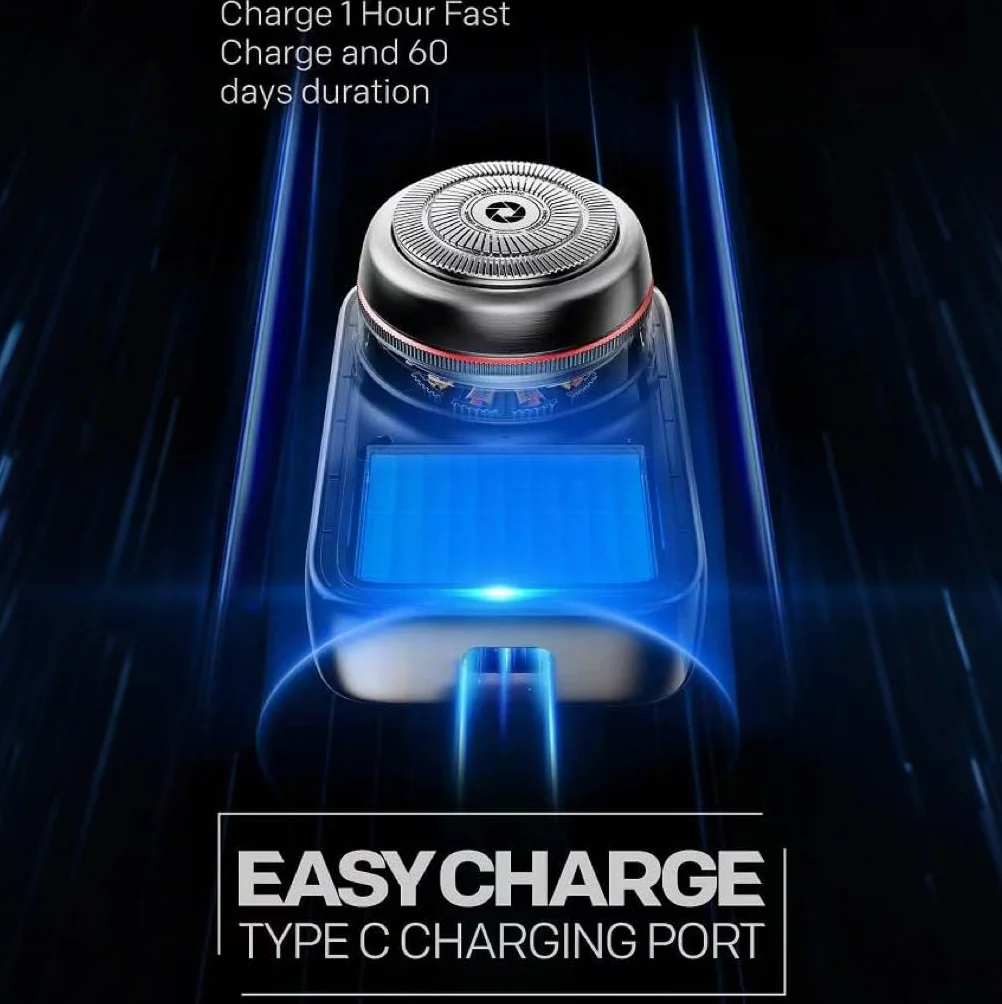 Skyworth Metz Camerist Máquina Afeitar Eléctrica Hombre IPX7 7000 RPM Cuerpo Aleación Zinc Autonomía 60 min Carga Rápida 1h USB-C