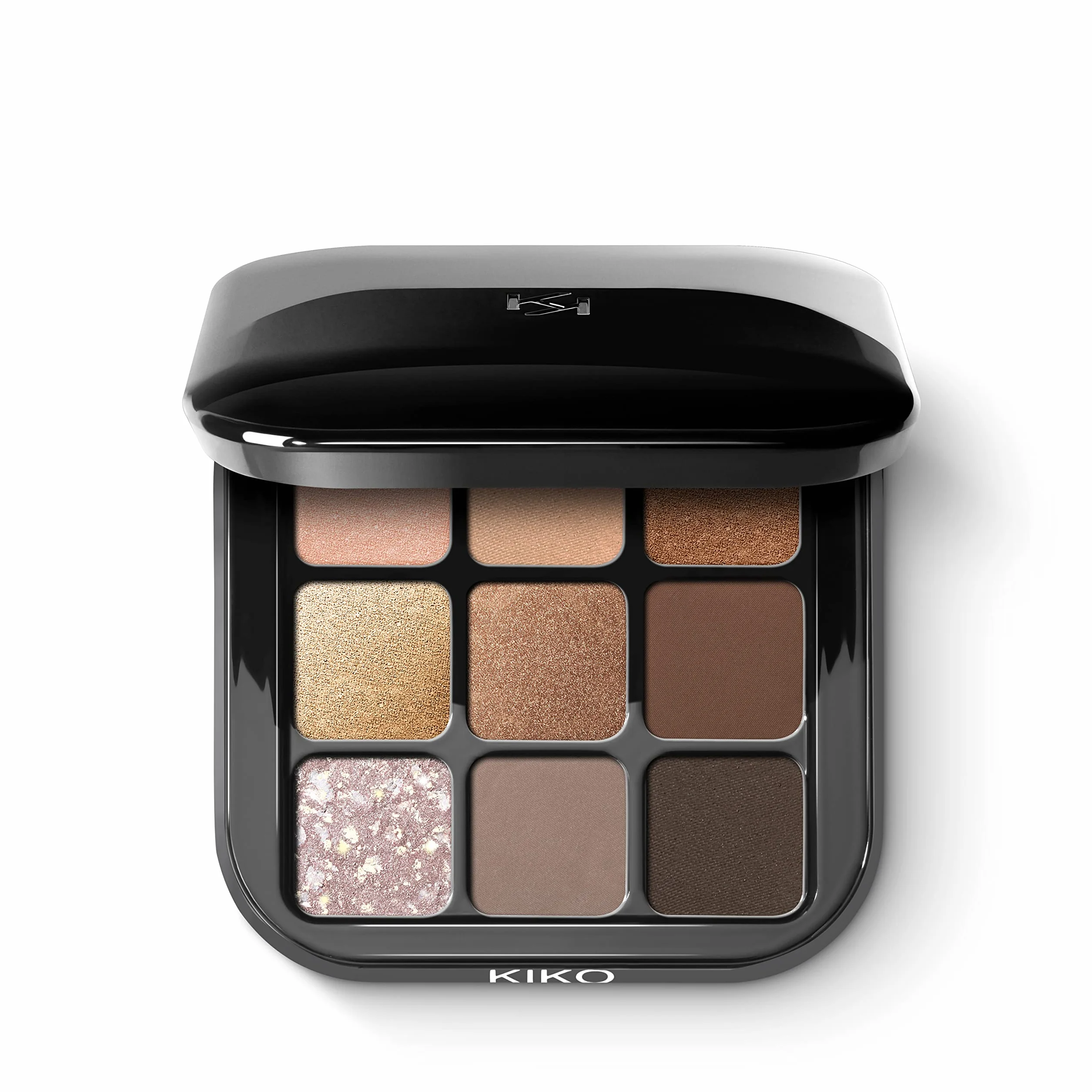 KIKO Milano Glamour Multi Finish Eyeshadow Palette 01, Paleta De 9 Sombras De Ojos