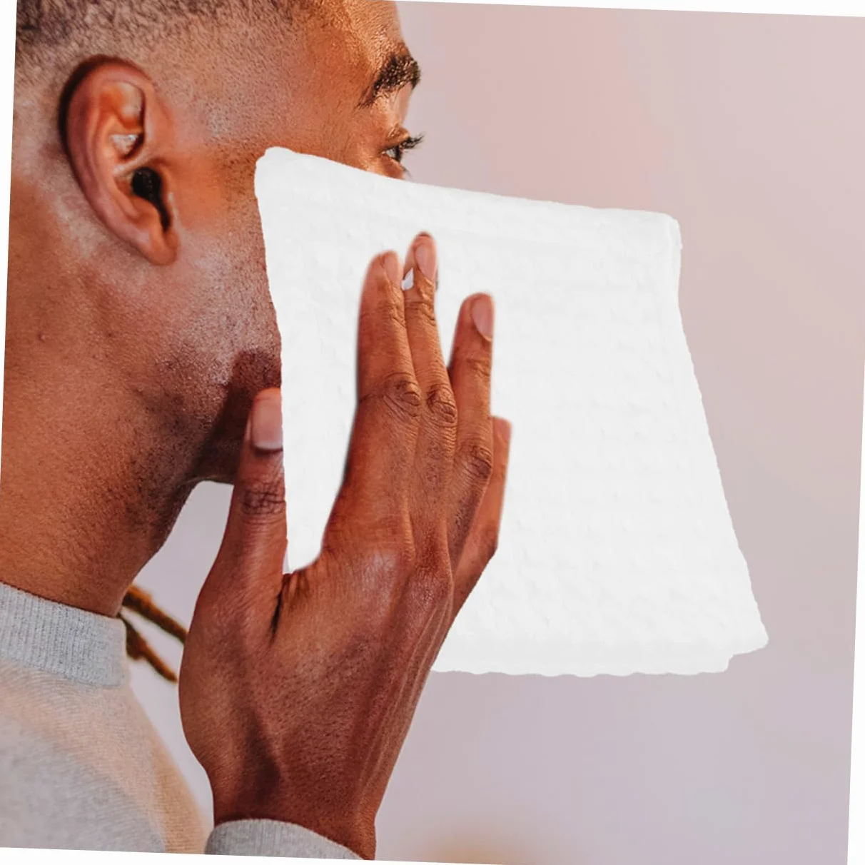 12piezas Toallas De Algodón Absorbentes para Rostro De Paños Faciales Cuadrados Desmaquillado y Limpieza Diaria