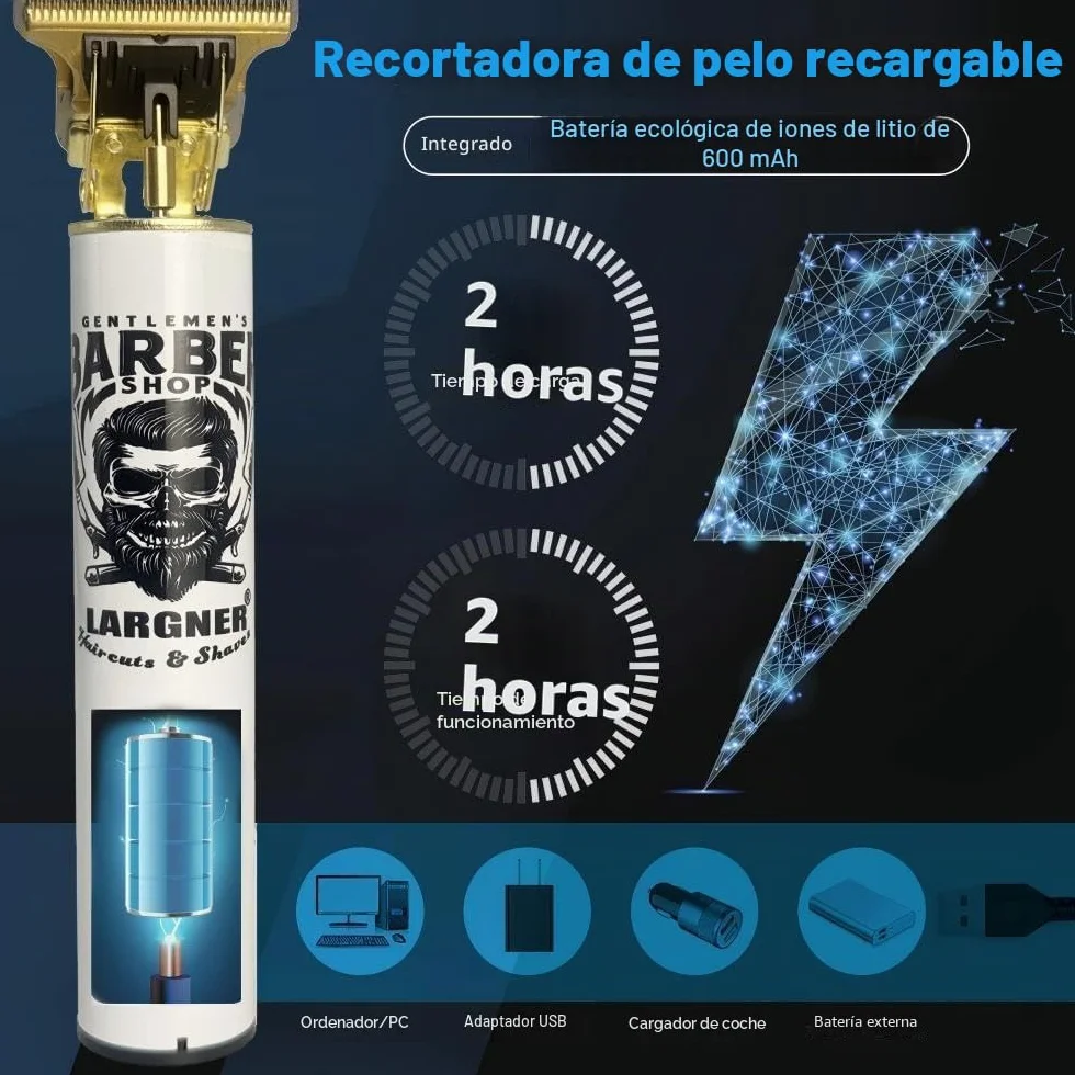 Cortapelos profesionales para hombres con hoja en T, recargable inalámbrico