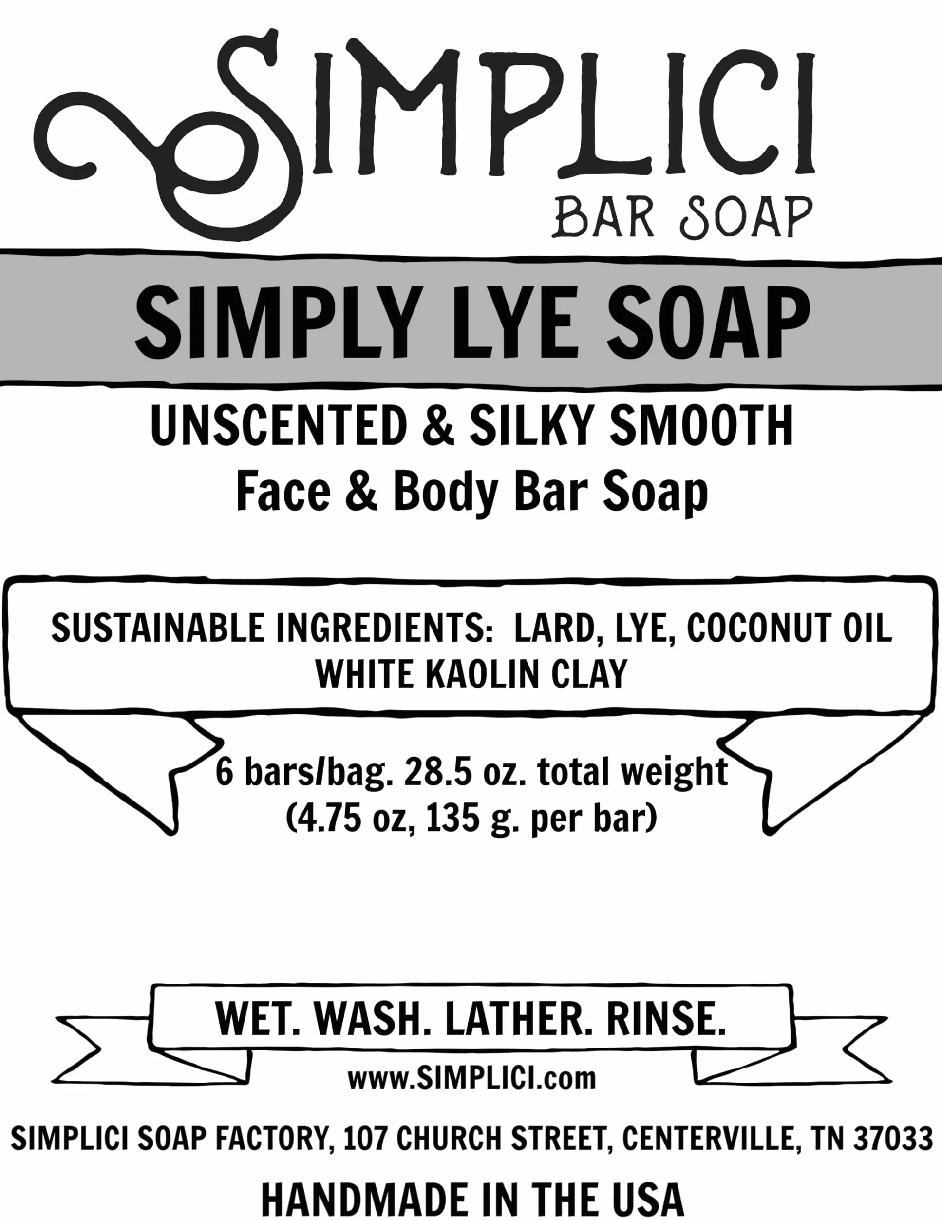 SIMPLICI Simply Lye Soap Value Bag (6 Bars) by Simplici