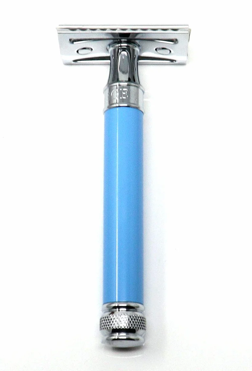 Edwin Jagger Maquinilla De Afeitar Azul Mango Largo Delbe14Bl