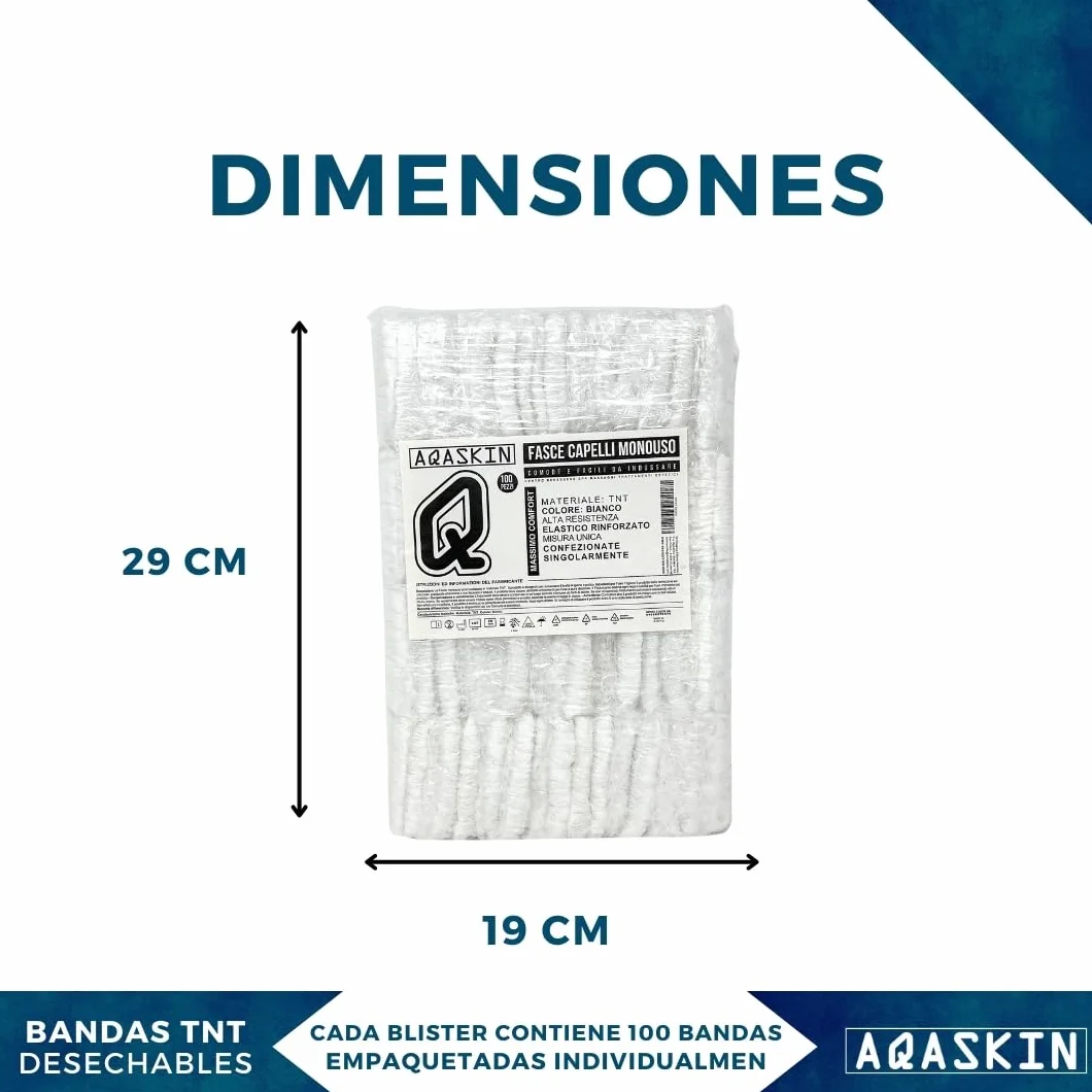 Banda elástica de pelo desechable TNT para esteticista spa bienestar - Blanco