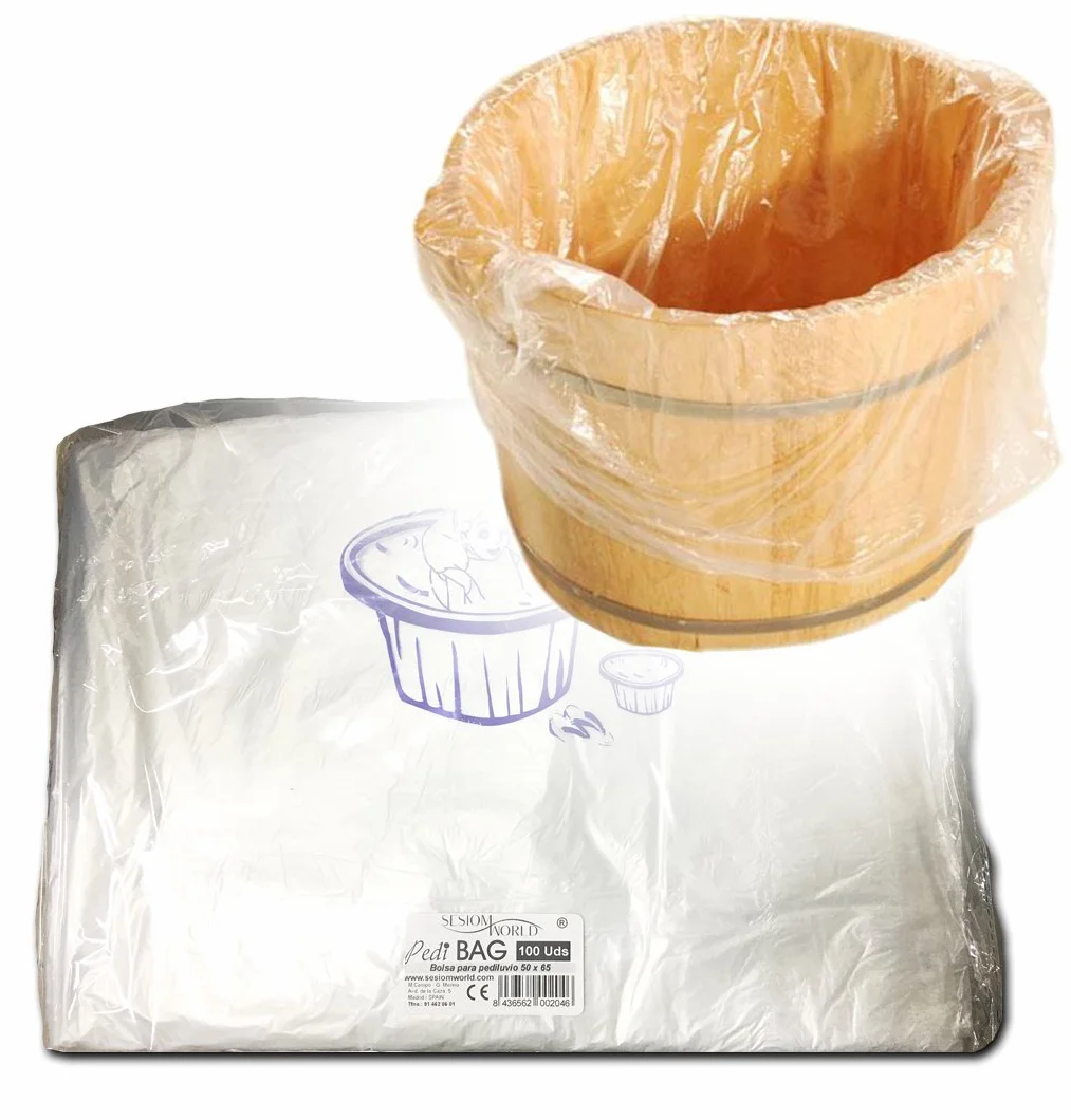 Sesiomworld Pedibag Bolsa Plástico Pedicura Protección Pediluvio Bañera 100 Unidades 500 g