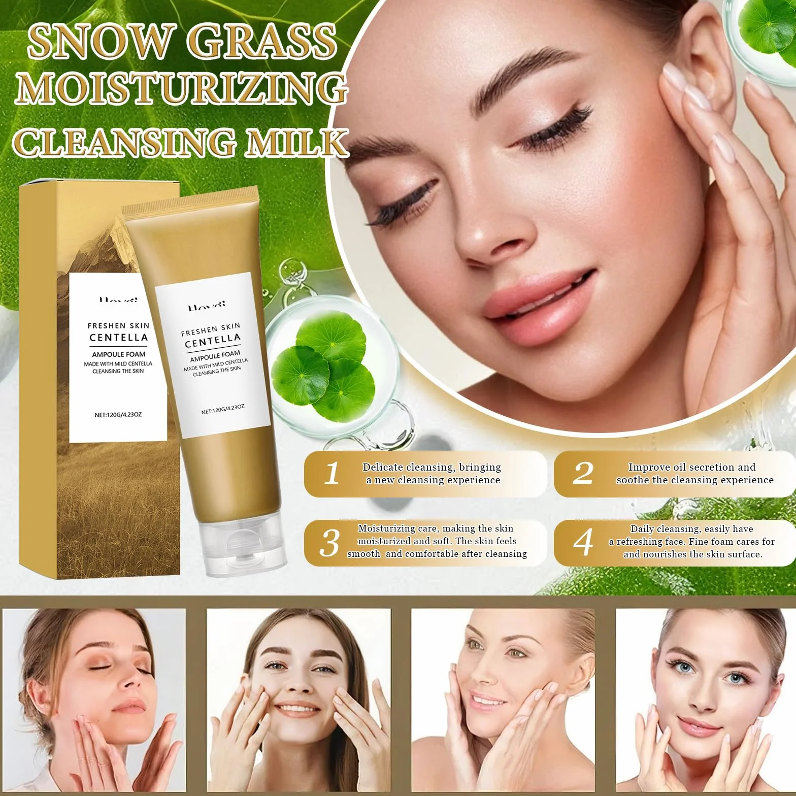 Centella Cleansing Oil + Centella Limpiador Facial, Extracto de Centella Asiática de Madagascar, Aceite Limpiador Facial Coreano