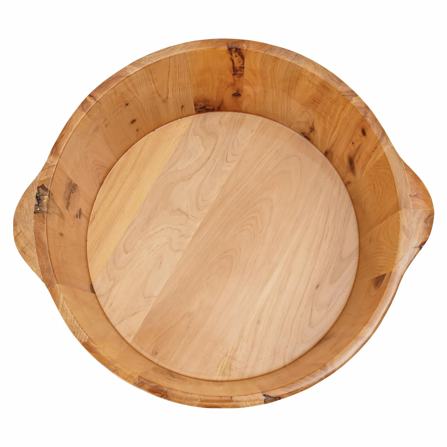 Bañera de pies de madera, cubo redondo para lavar los pies, para familias, baños de pies, sauna y hoteles, 36,5 x 18 cm