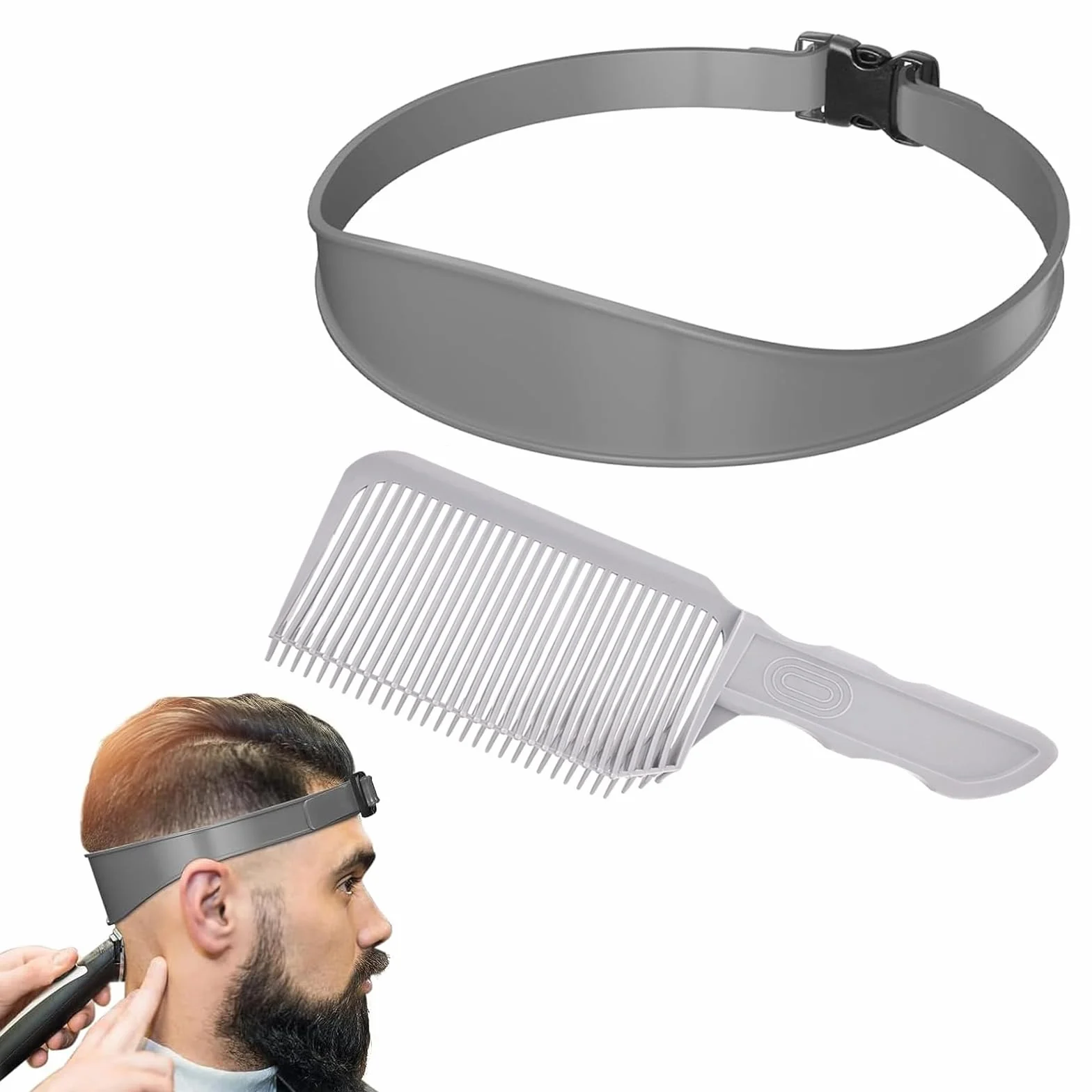 Plantillas de Afeitado para Escote, Bandas de Pelo de Silicona Curvadas, Guía de Corte Ajustable para Cabello
