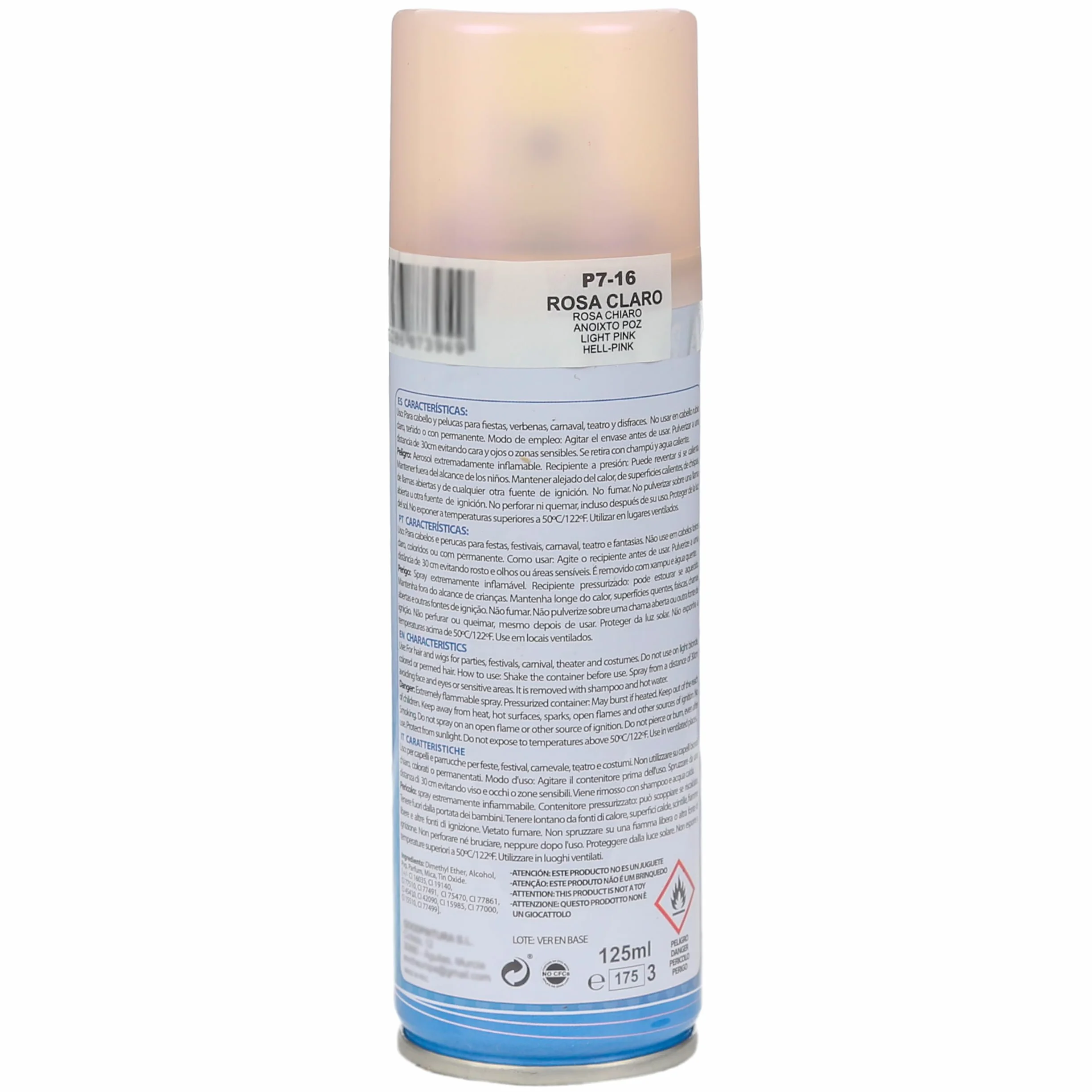 Spray Temporal para Cabello Color Rosa Claro 125ml Efecto Vibrante Fácil Lavado