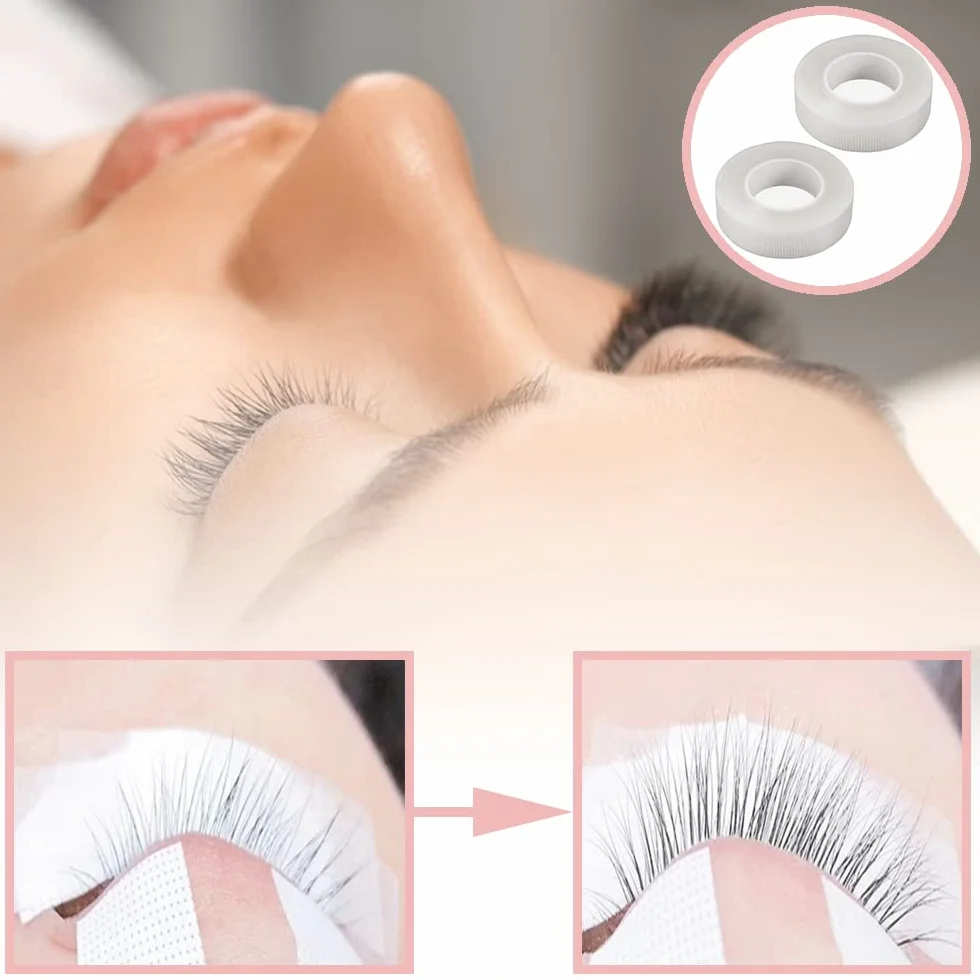 Cinta de Pestañas, 2 Rollos Adhesiva Microporo, 9 m cada Rollo, para Extensión de Pestañas