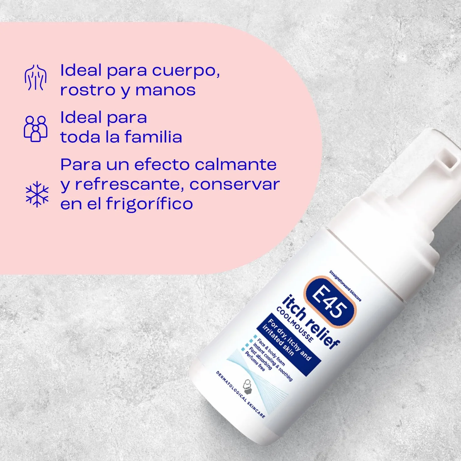 E45 Coolmousse Alivio Picor 100ml Espuma facial corporal piel irritada seca