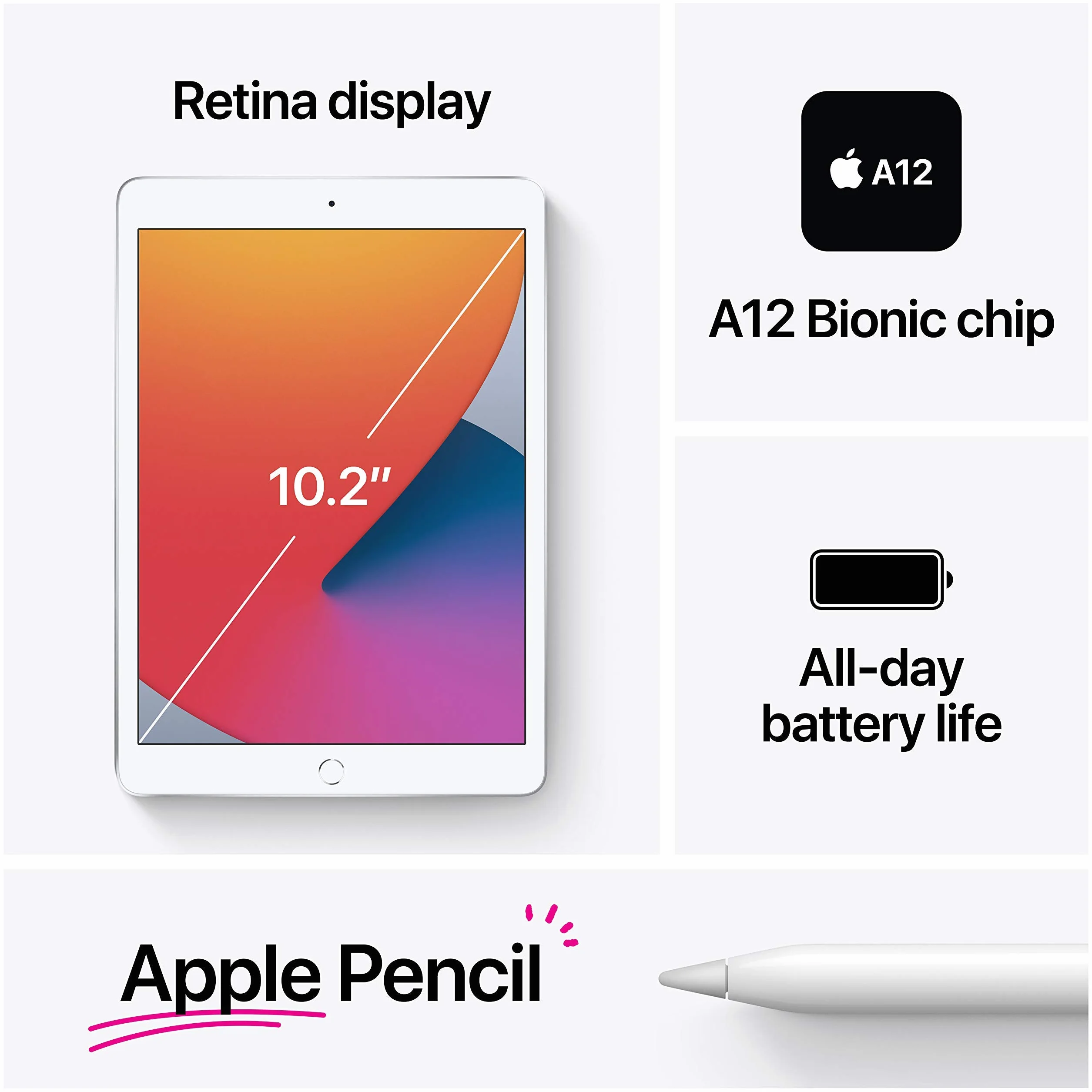 Apple iPad 10.2 32GB Wi-Fi Plata (Reacondicionado)