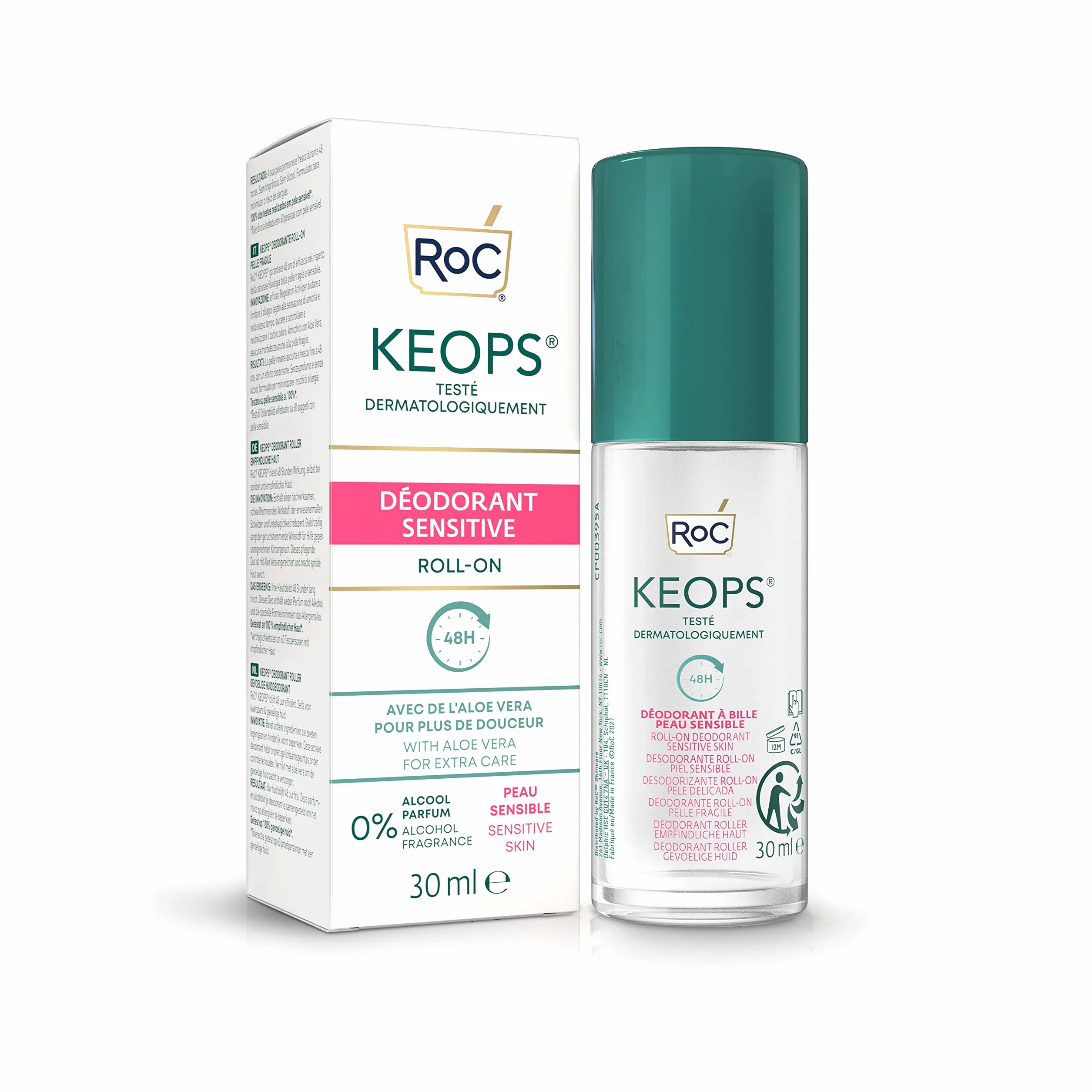 RoC KEOPS Sensitiv Desodorante en rollo antitranspirante 30 ml para pieles sensibles
