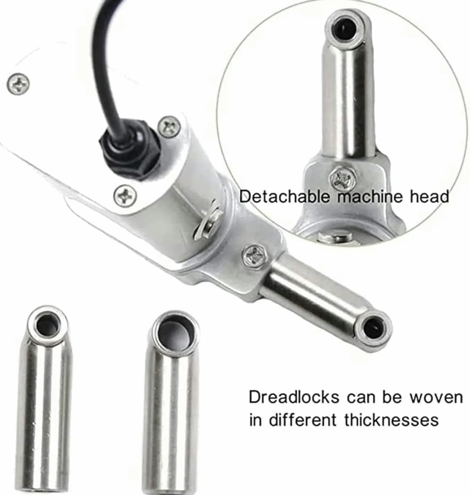 Kit de Herramientas para rastas, máquina de Ganchillo eléctrica para Hacer rastas con rastas, máquina para Hacer Cabello con Trenzas de Ganchillo con rastas eléctricas