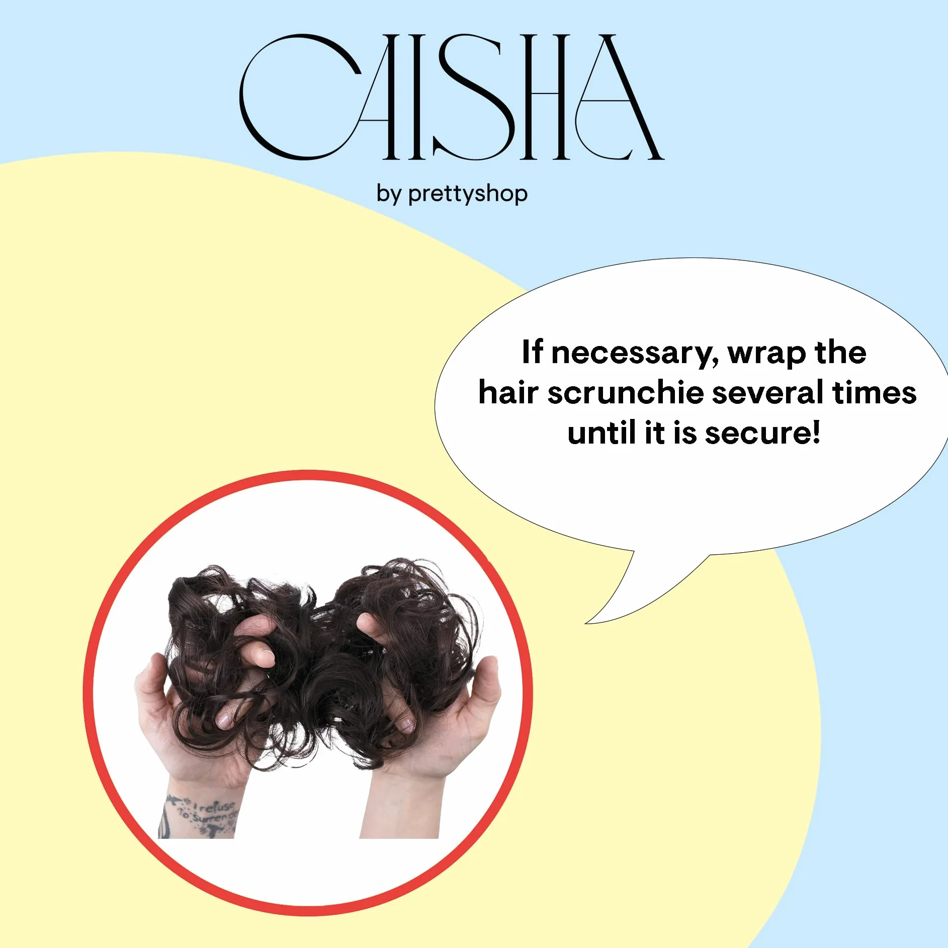 CAISHA Postizo Goma Para El Pelo Voluminosa Fibra Sintética Resistente Al Calor Rubio Claro