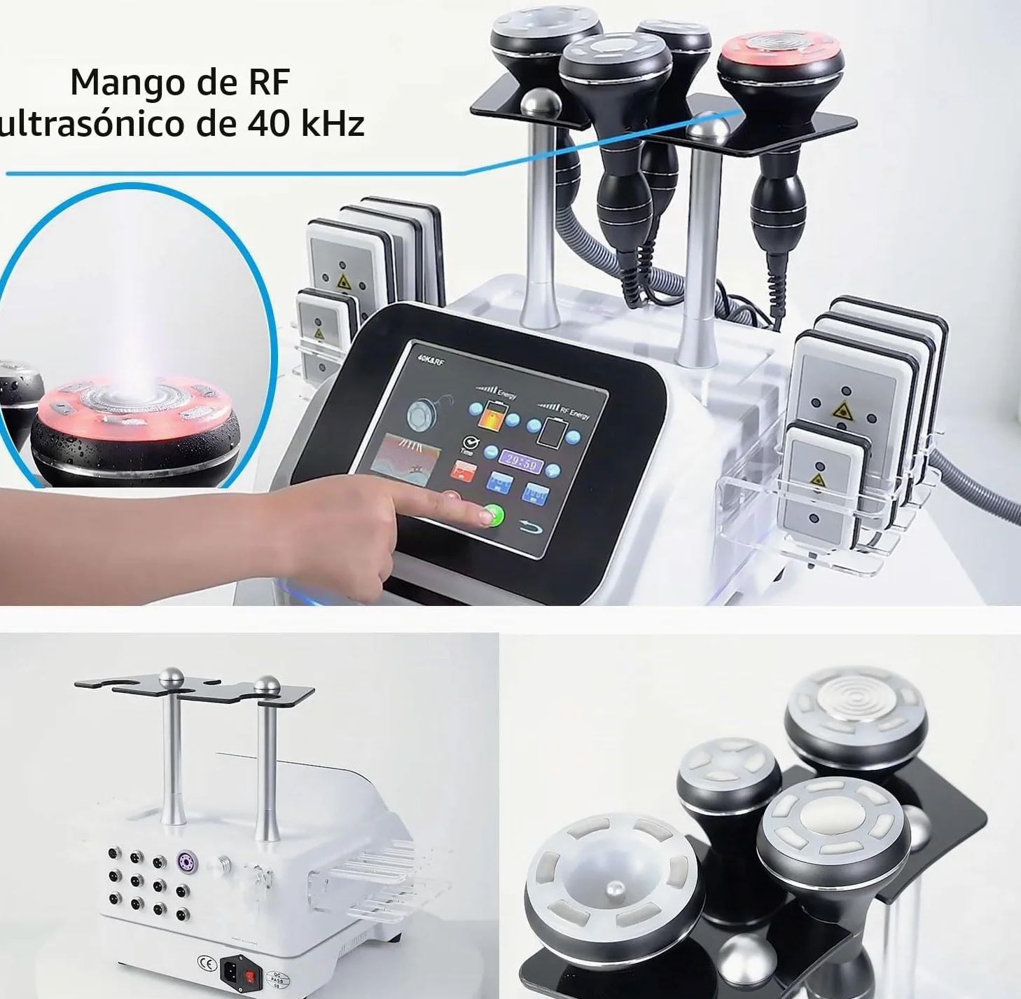 Dispositivo radiofrecuencia 40 K máquina cavitación 6 en 1 Lipo láser para reafirmar la piel masajeador profesional de radiofrecuencia para cara cuerpo belleza