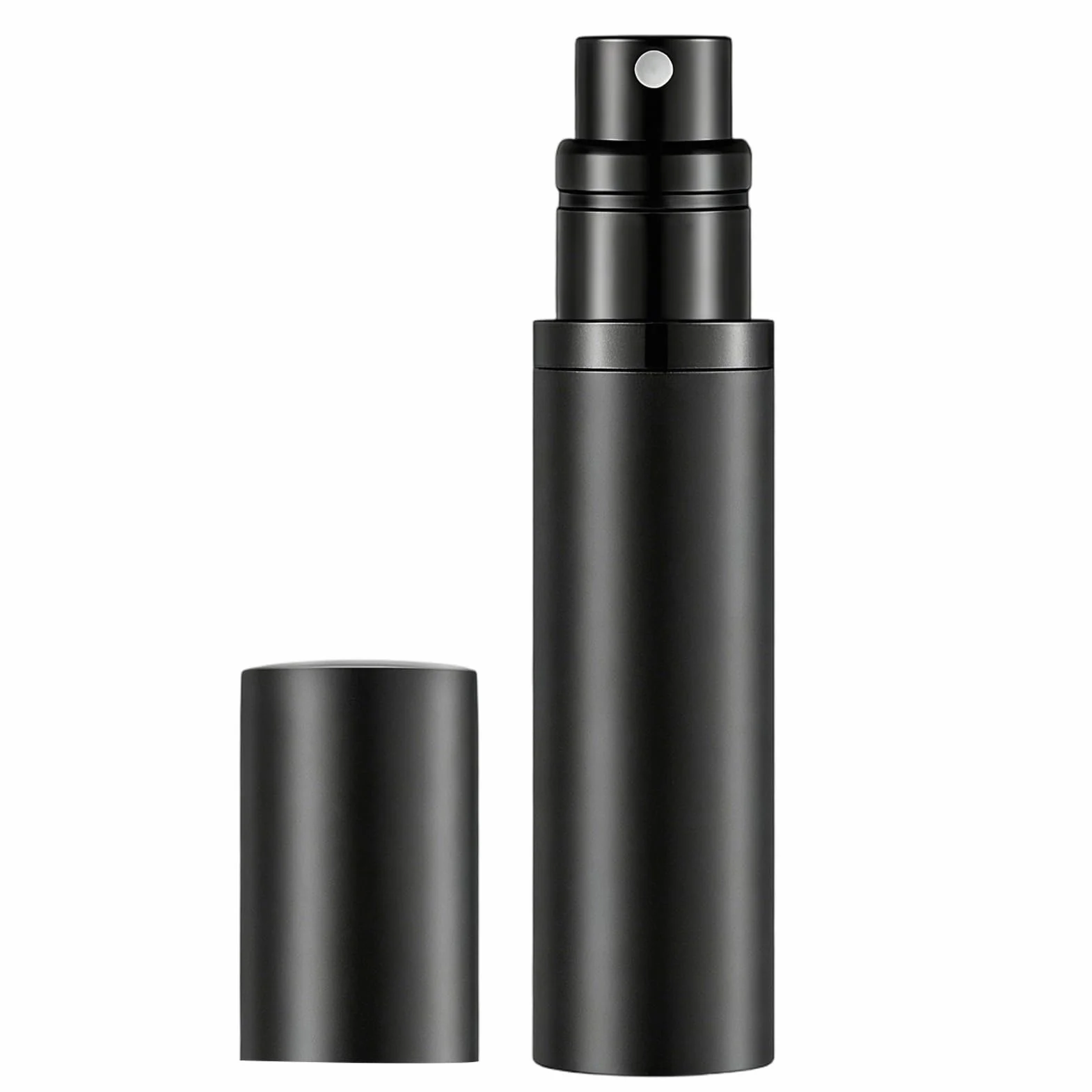 Atomizador Perfume Recargable Aluminio 5ml Mini Pulverizador Portátil Viaje Botella Spray Colonia Rellenable Negro