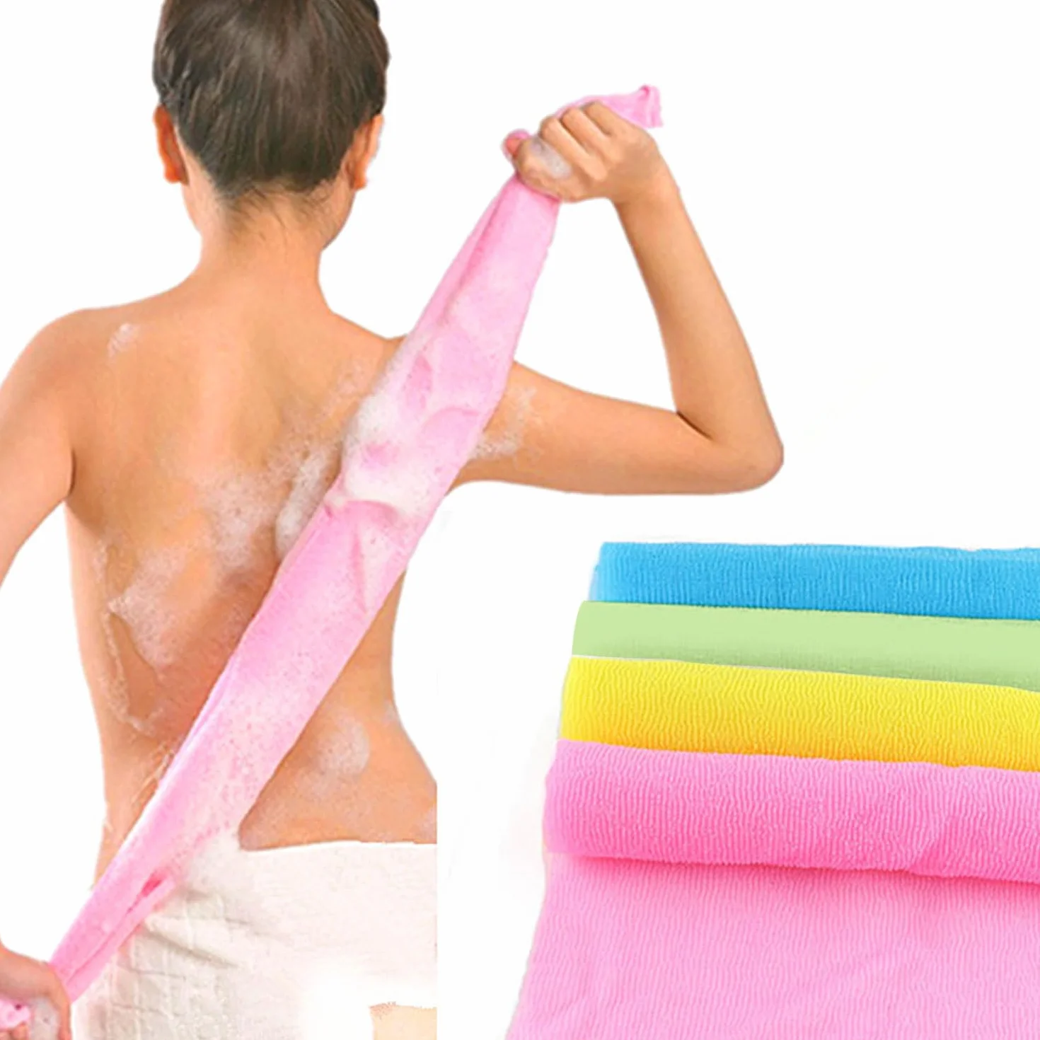 VIKSAUN Multicolor Japonés Exfoliante Sponja de Ducha Baño 4 Unids