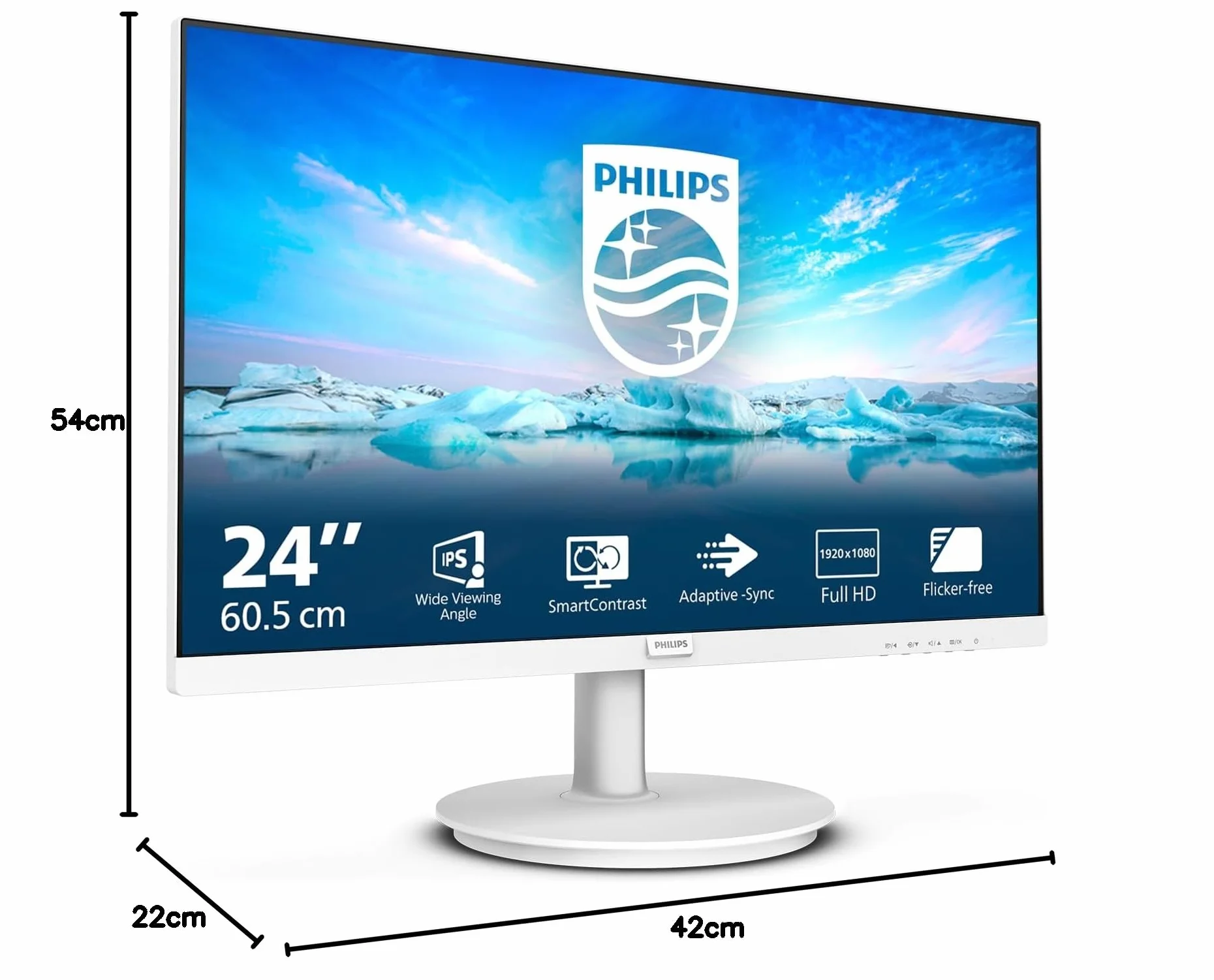 Philips 241V8AW Monitor Full HD 24 Pulgadas 1920x1080 75Hz VGA HDMI Blanco