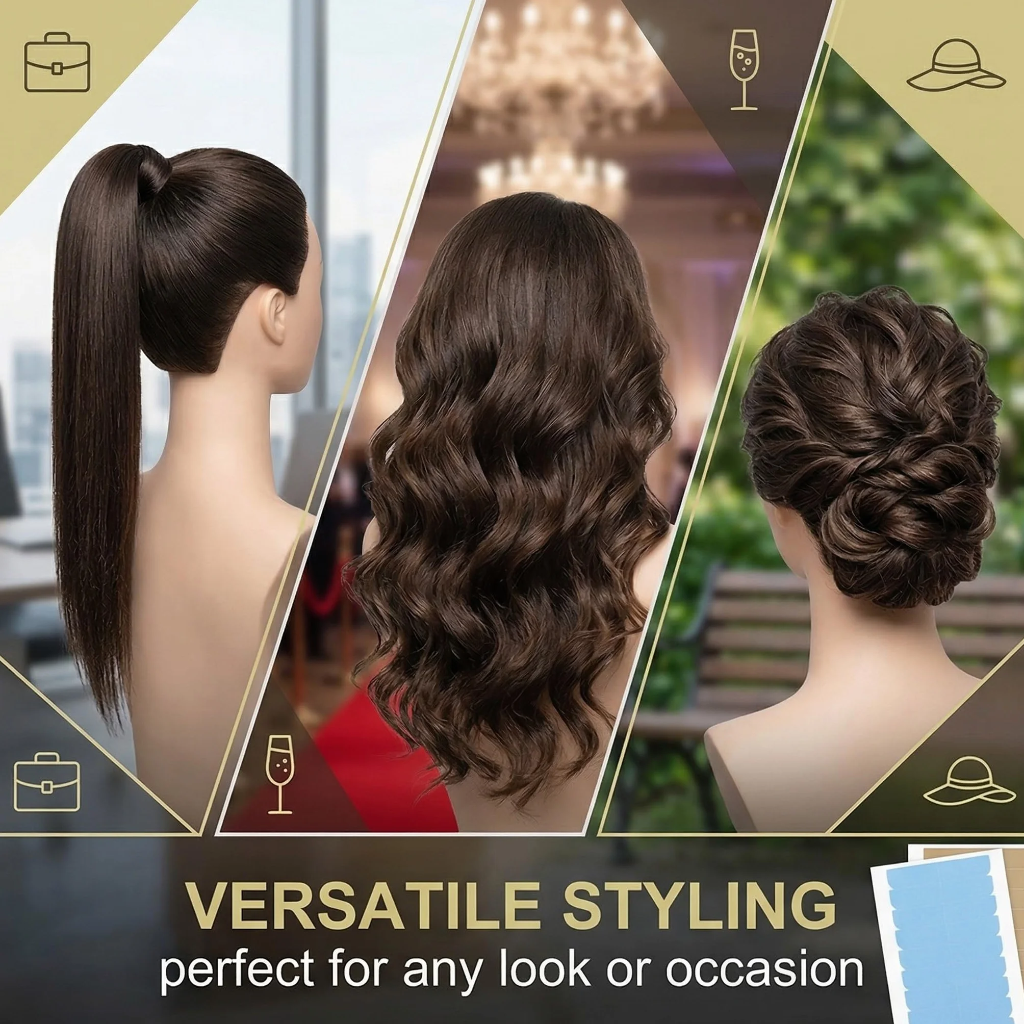 Cinta Adhesiva Doble Cara Profesional Para Extensión De Cabello Natural 120 Piezas