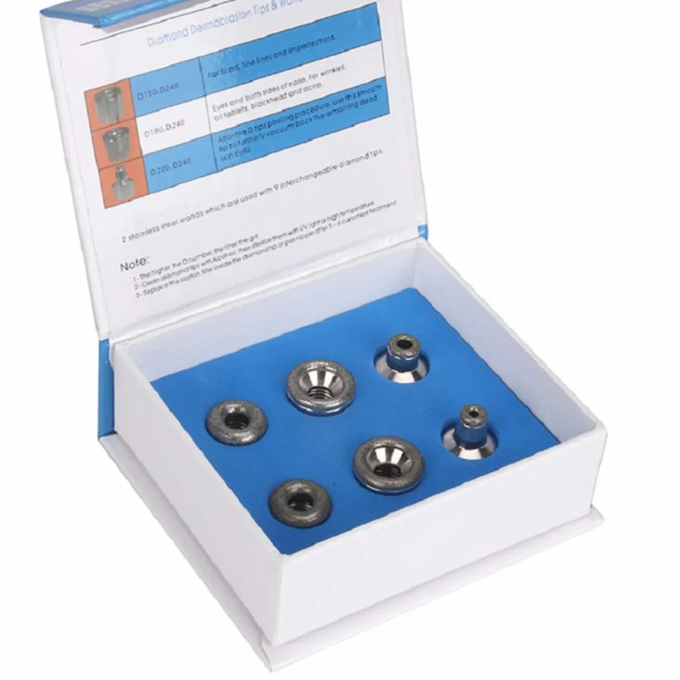 FRCOLOR Puntas de Reemplazo de Dermoabrasión de Diamante Metálico para Máquina de Belleza