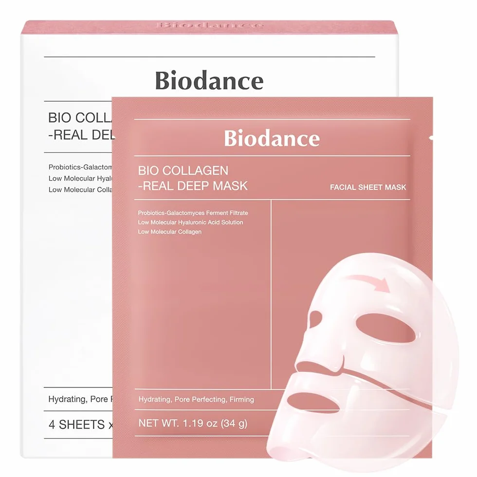 BIODANCE Bio-Collagen Real Deep Mask Mascarilla Nocturna Hidratante 34g x 4 Unidades
